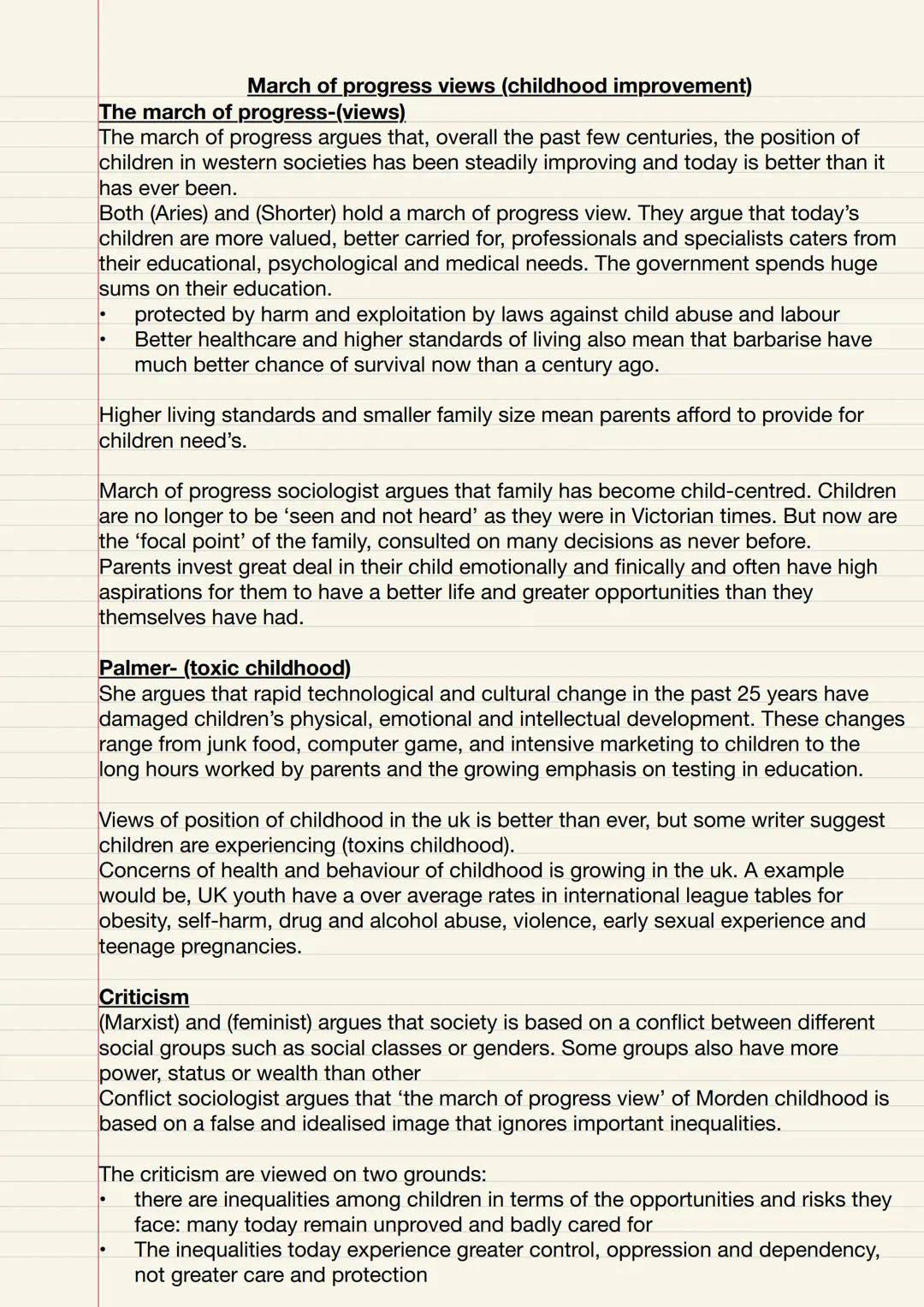 # What is childhood
Childhood is a social constant that are seen as different to adult. The differences are
the physically and psychologica