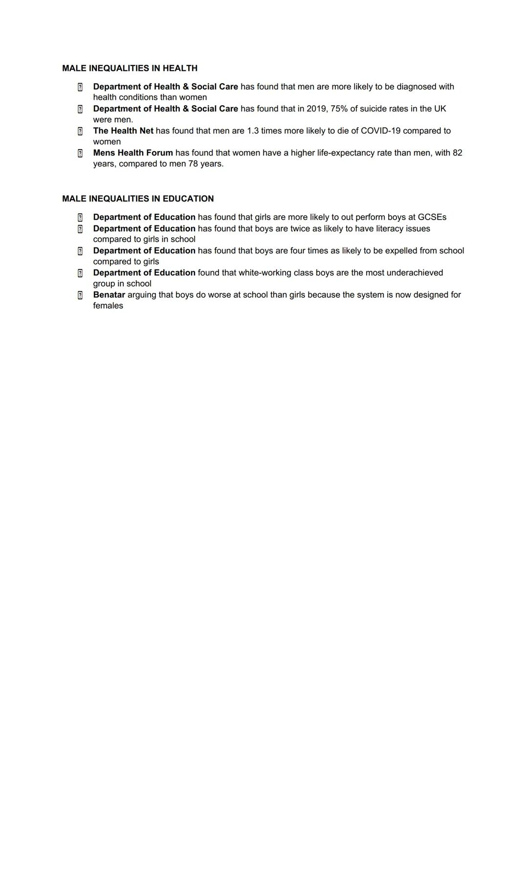 CLASS INEQUALITY EVIDENCE
Outline ways that a person's social class background may affect their chances of achieving a
secure and well-paid