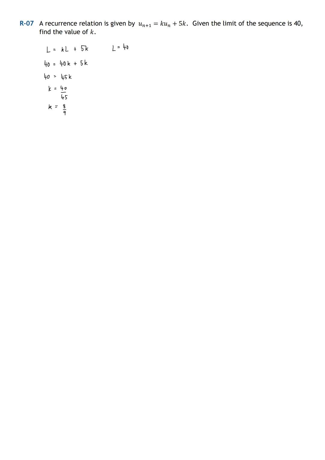 HIGHER MATHS
Recurrence Relations
Notes with Examples
Mr Miscandlon
Gw13miscandlondavid@glow.sch.uk What is a Recurrence Relation?
A recurre
