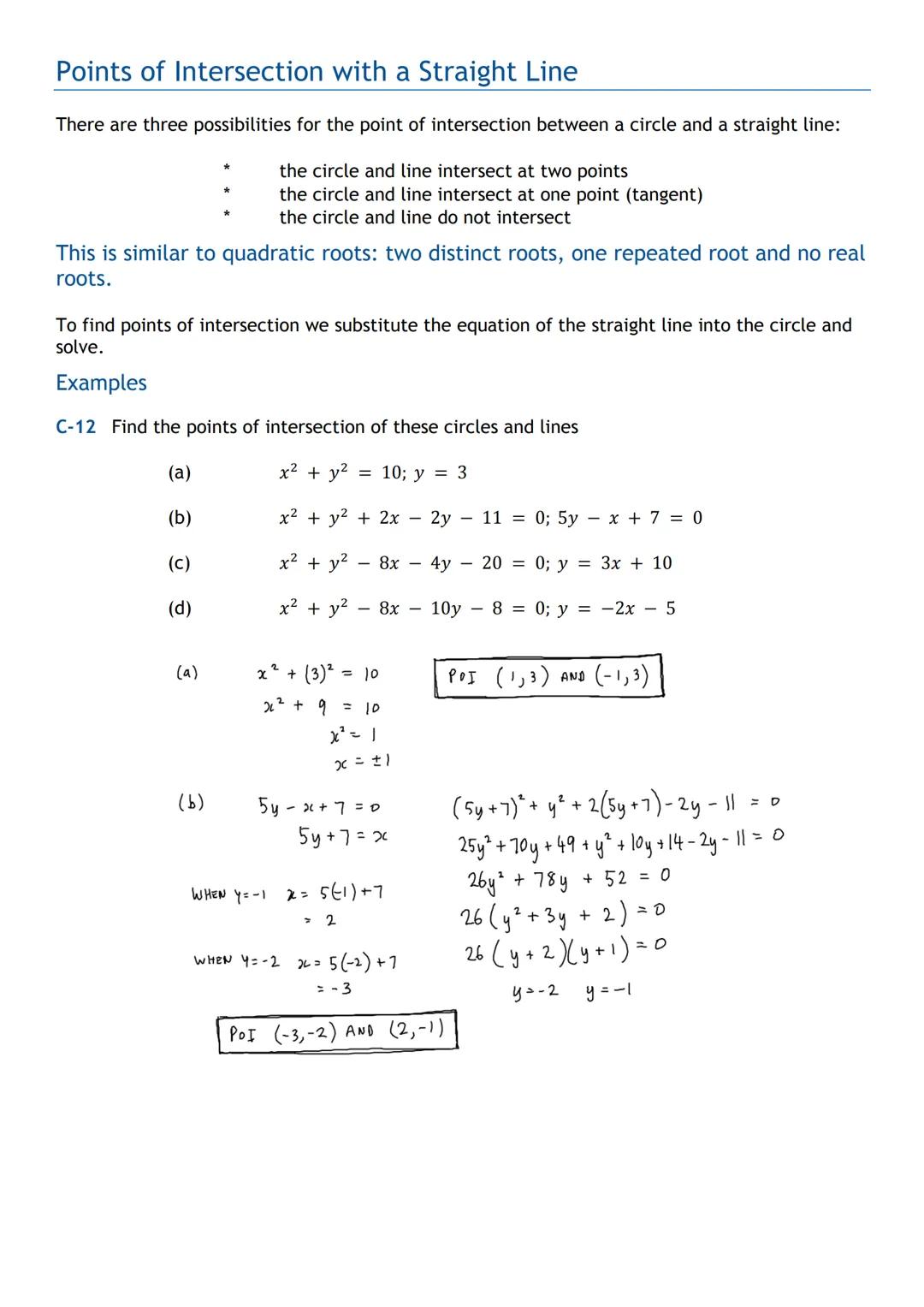 HIGHER MATHS
Circle
Notes with Examples
Mr Miscandlon
Gw13miscandlondavid@glow.sch.uk Equation of a Circle with Centre (a, b)
The equation o