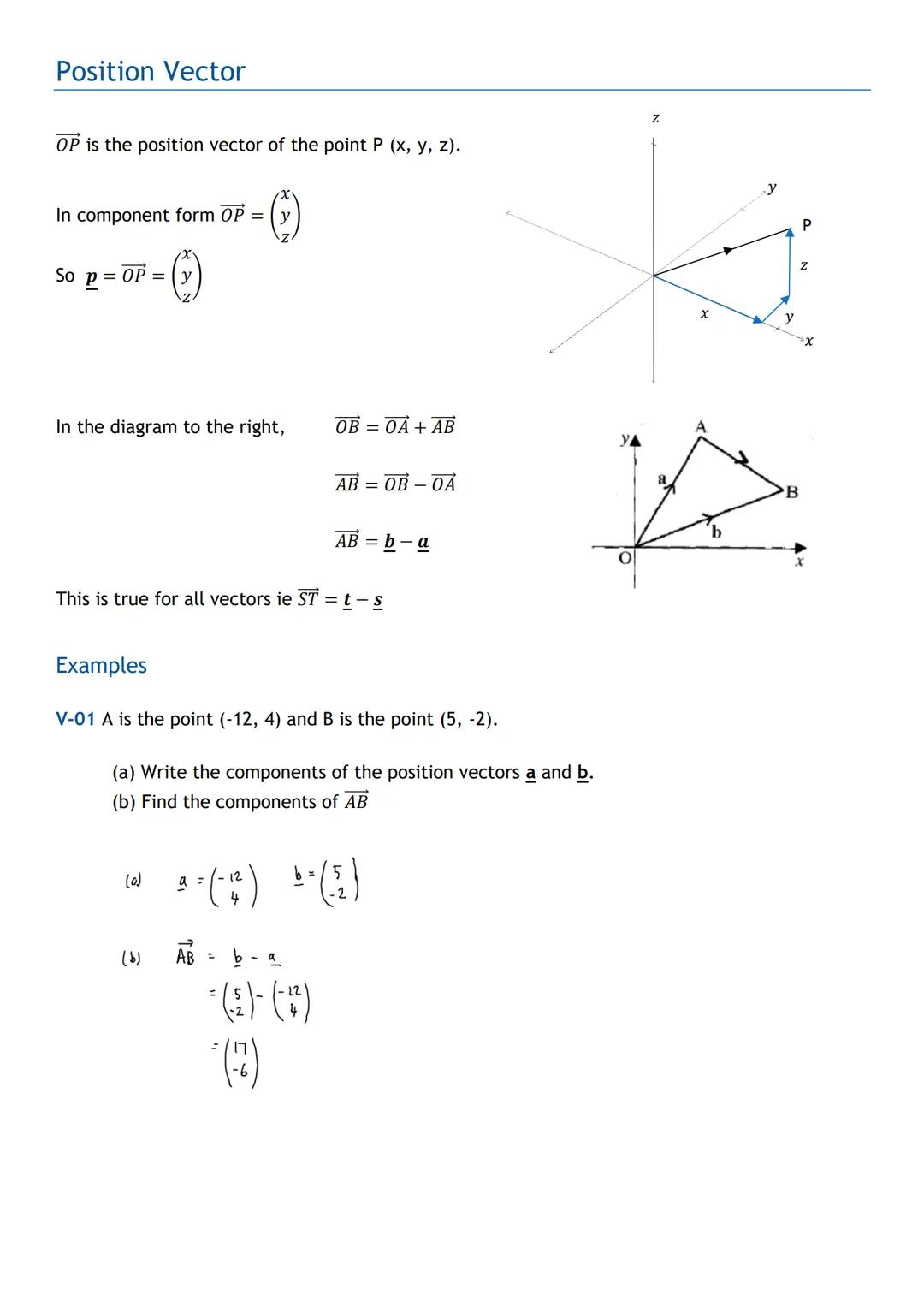 # HIGHER MATHS
Vectors
Notes with Examples
Mr Miscandlon
Gw13miscandlondavid@glow.sch.uk # Recap on National 5 Vectors
A vector has both