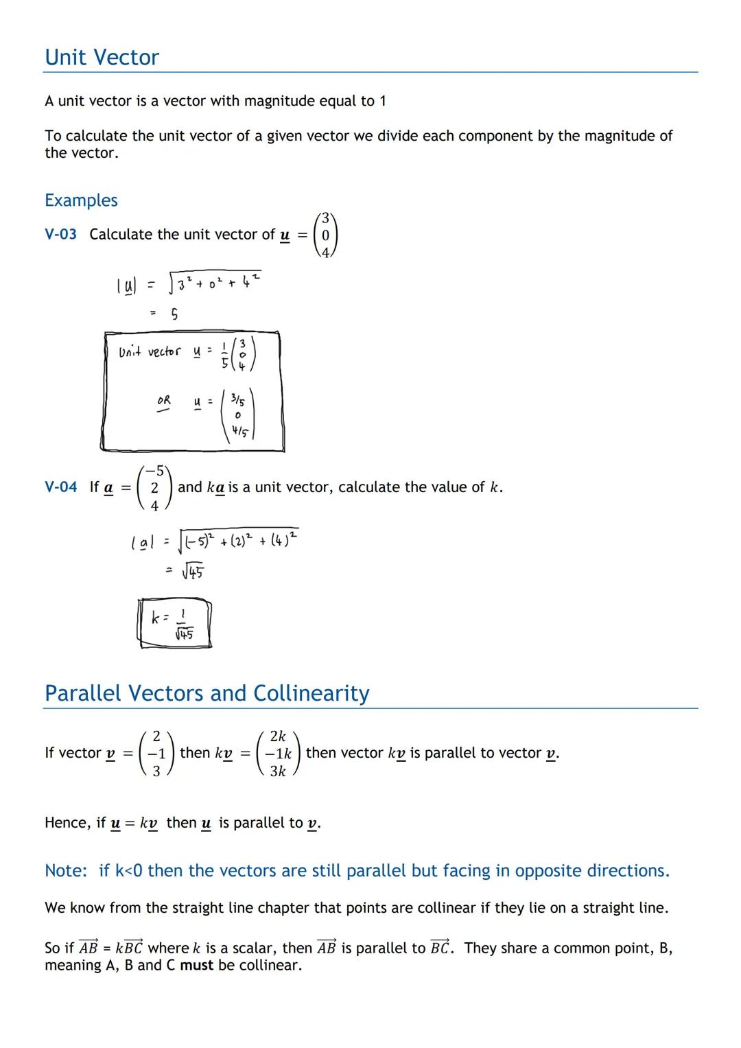 # HIGHER MATHS
Vectors
Notes with Examples
Mr Miscandlon
Gw13miscandlondavid@glow.sch.uk # Recap on National 5 Vectors
A vector has both