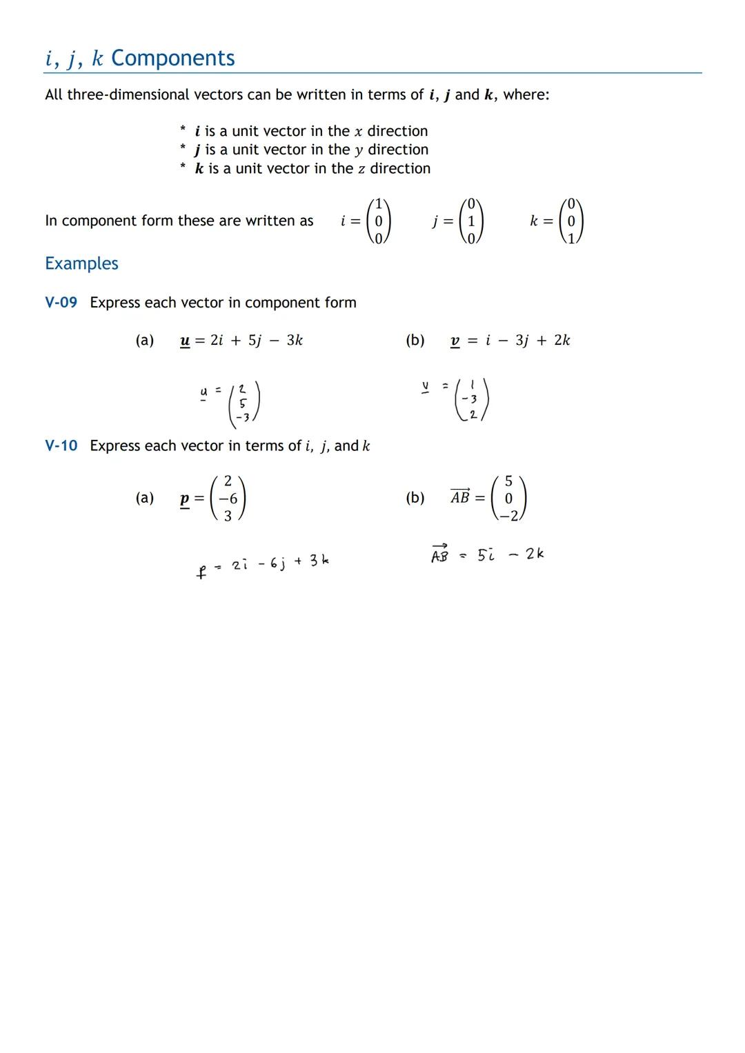 # HIGHER MATHS
Vectors
Notes with Examples
Mr Miscandlon
Gw13miscandlondavid@glow.sch.uk # Recap on National 5 Vectors
A vector has both