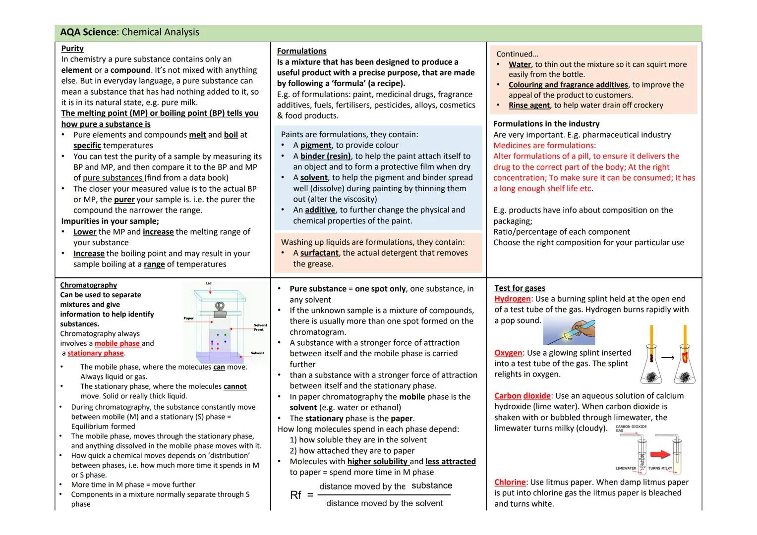 # AQA Science: Chemical Analysis
## Purity
In chemistry a pure substance contains only an
element or a compound. It's not mixed with anythi