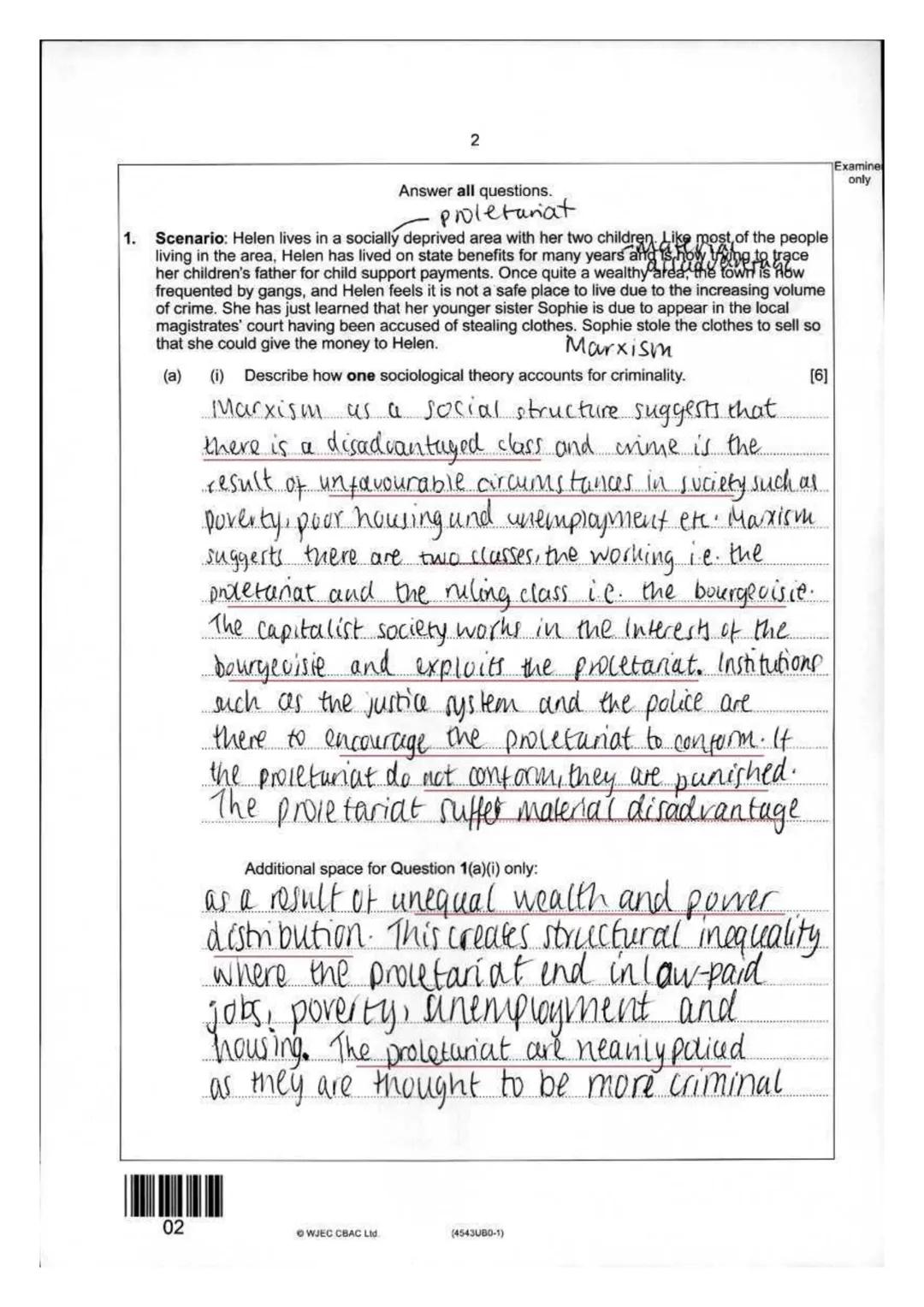 17
Script Marks
Component. 4543UB0-1-CRIMINOLOGY UNIT 2 UNIT 2 PAPER
doko Name
Item
Mark
Comment
1ai
6
1aii
5
1 aiii
6
1bi
2
1bii
2
1c
3
2ai