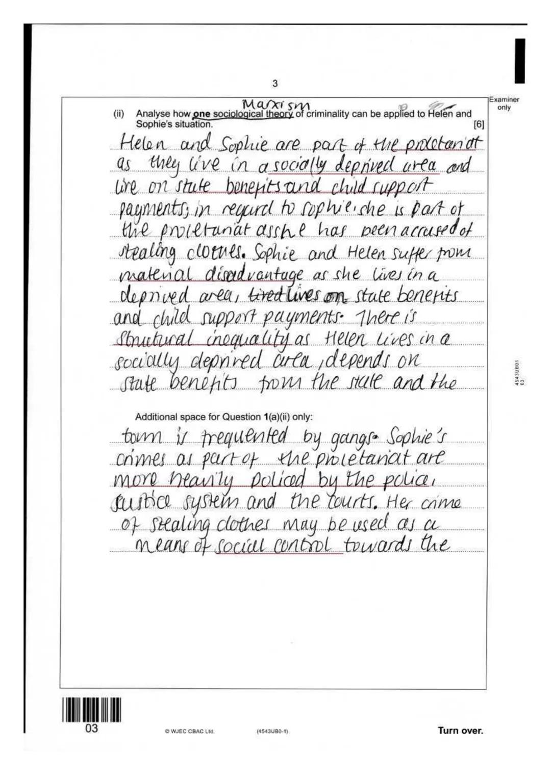 17
Script Marks
Component. 4543UB0-1-CRIMINOLOGY UNIT 2 UNIT 2 PAPER
doko Name
Item
Mark
Comment
1ai
6
1aii
5
1 aiii
6
1bi
2
1bii
2
1c
3
2ai