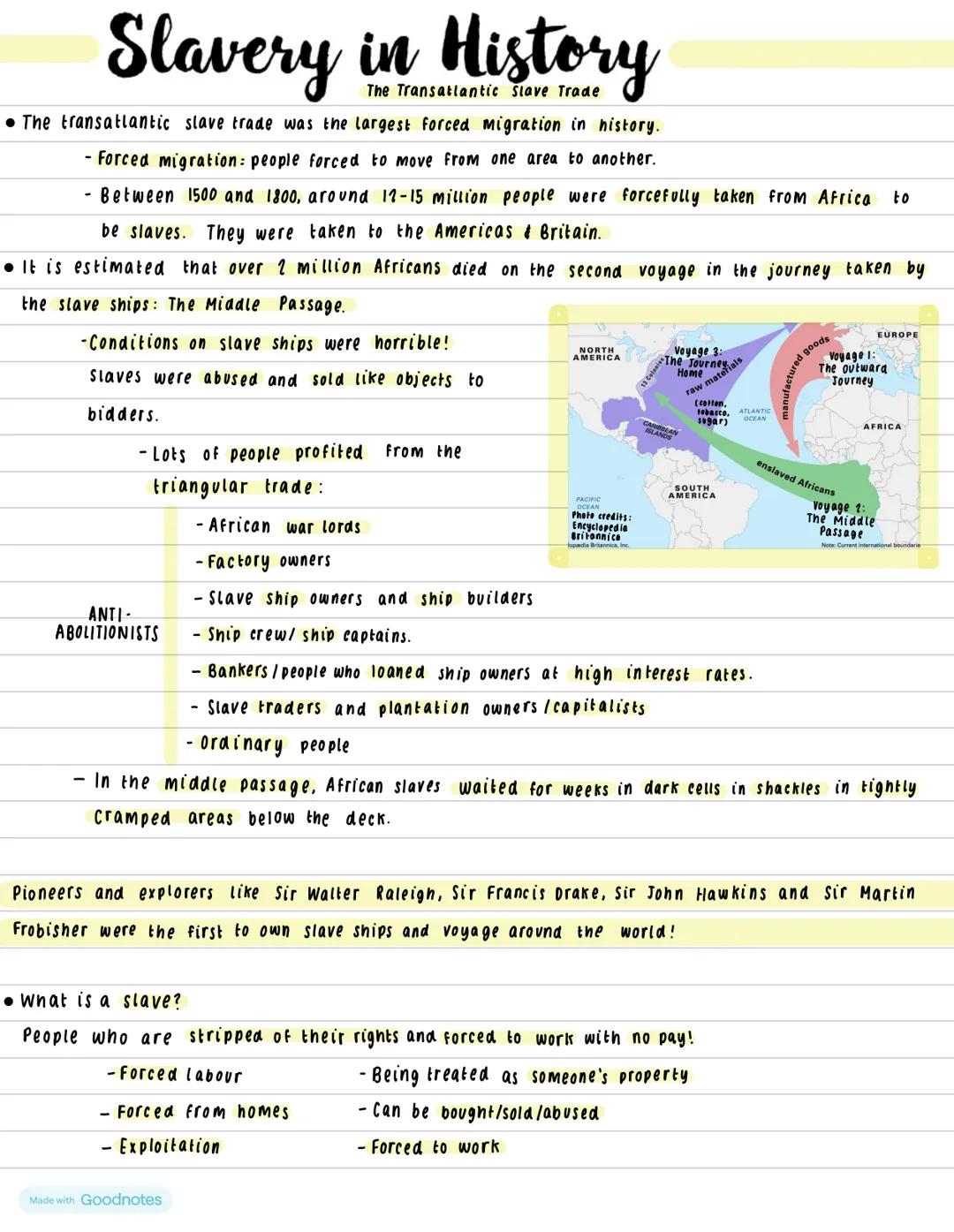 # Slavery in History
The Transatlantic Slave Trade
โข The transatlantic slave trade was the largest forced migration in history.
- Forced mig
