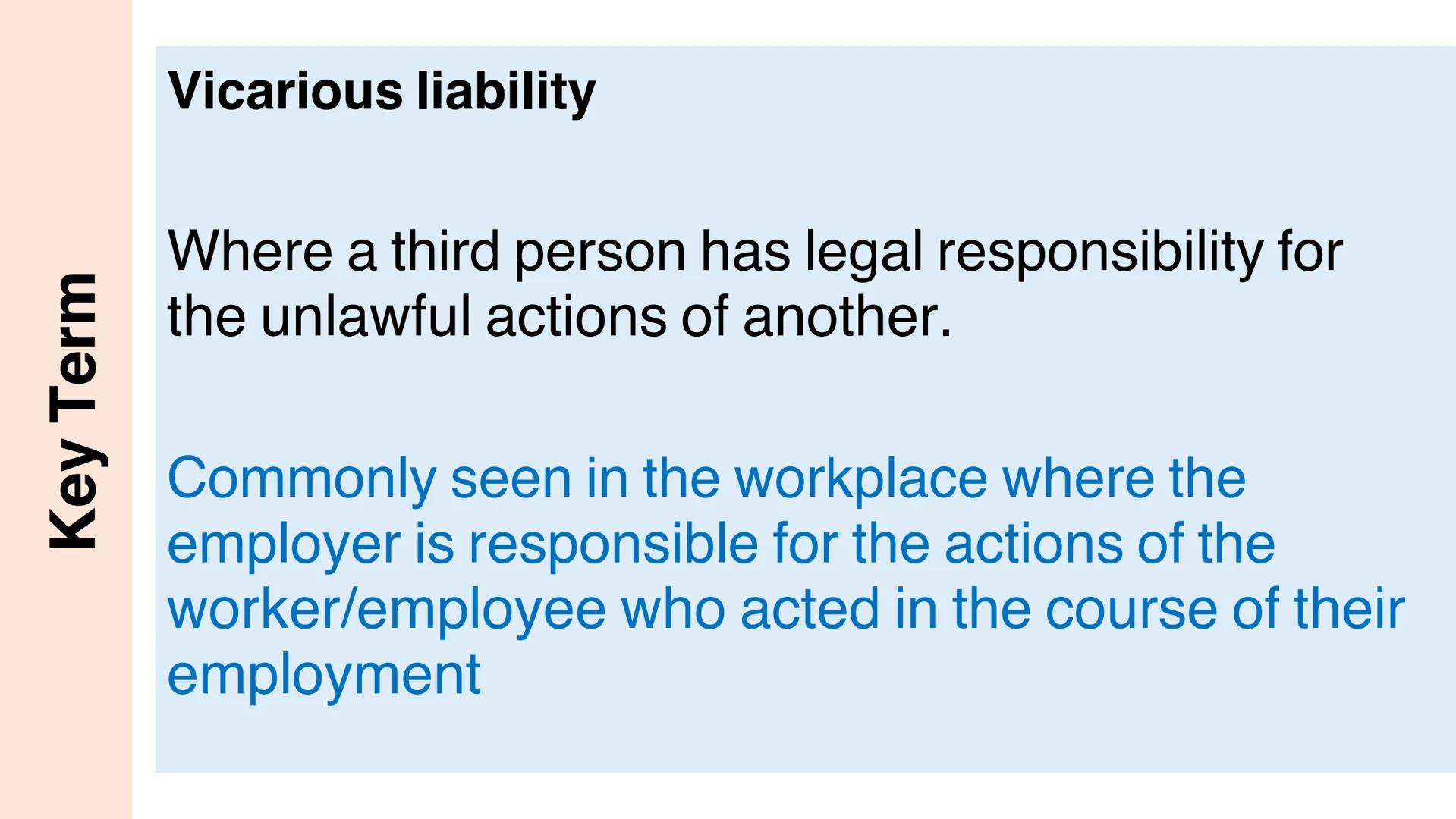VICARIOUS
LIABILITY VICARIOUS LIABILITY
EMPLOYERS BEING LIABLE FOR
THE ACTIONS OF EMPLOYEES Vicarious Liability
From the specification:
Vica