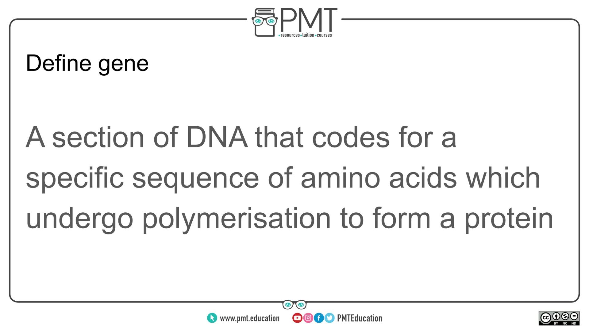 PMT
โข resources.tuition courses
Edexcel Biology GCSE
Topics 3.12 to 3.19 - Inheritance
Flashcards
This work by PMT Education is licensed und