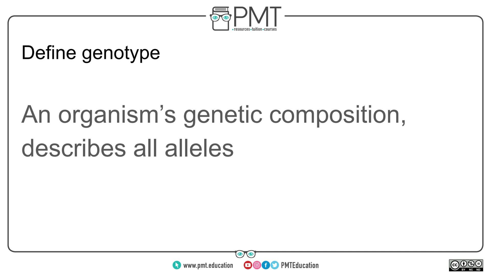PMT
โข resources.tuition courses
Edexcel Biology GCSE
Topics 3.12 to 3.19 - Inheritance
Flashcards
This work by PMT Education is licensed und