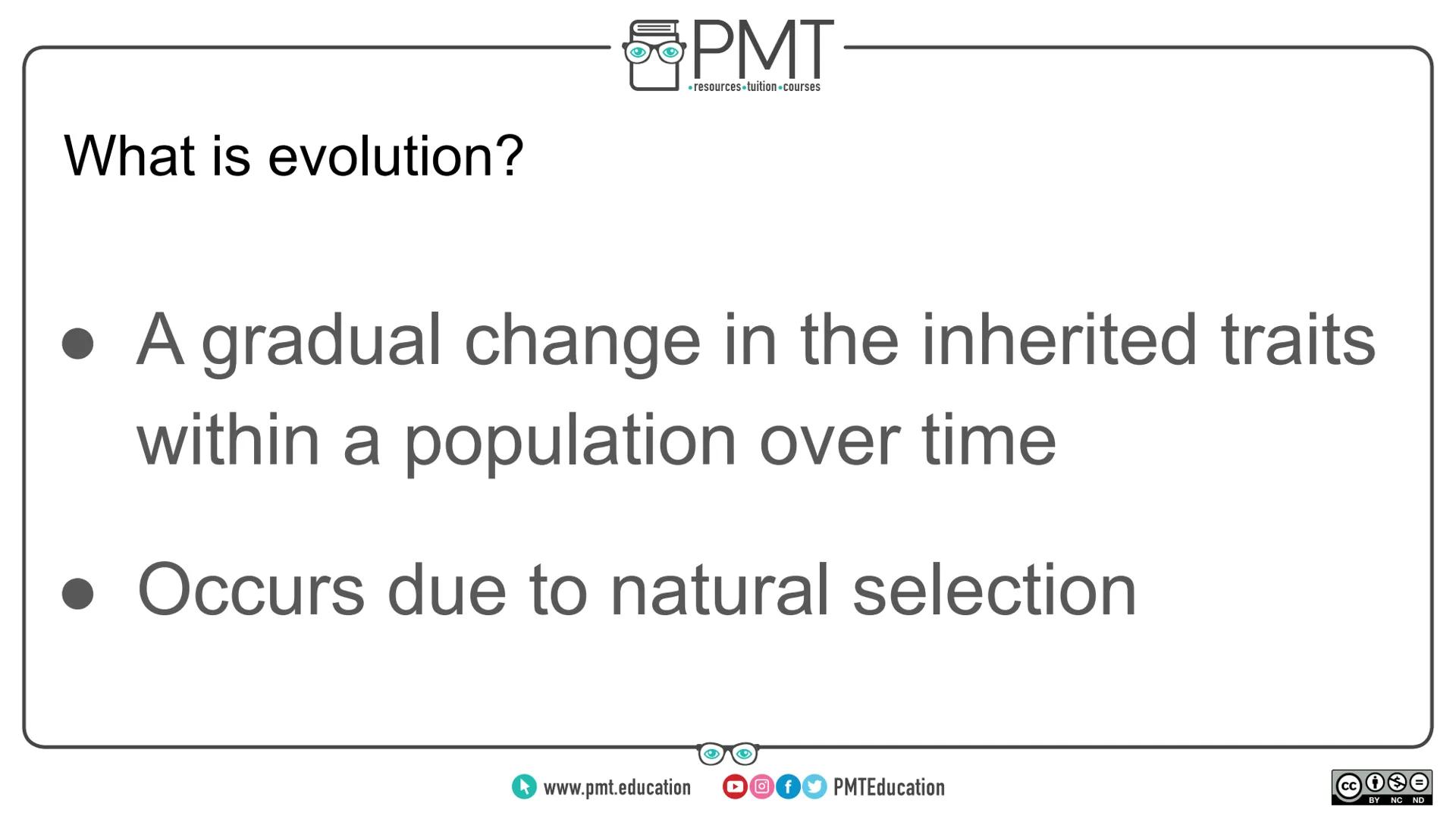 PMT
โข resources.tuition courses
Edexcel Biology GCSE
Topics 4.1B to 4.6B - Evolution
Flashcards
This work by PMT Education is licensed under