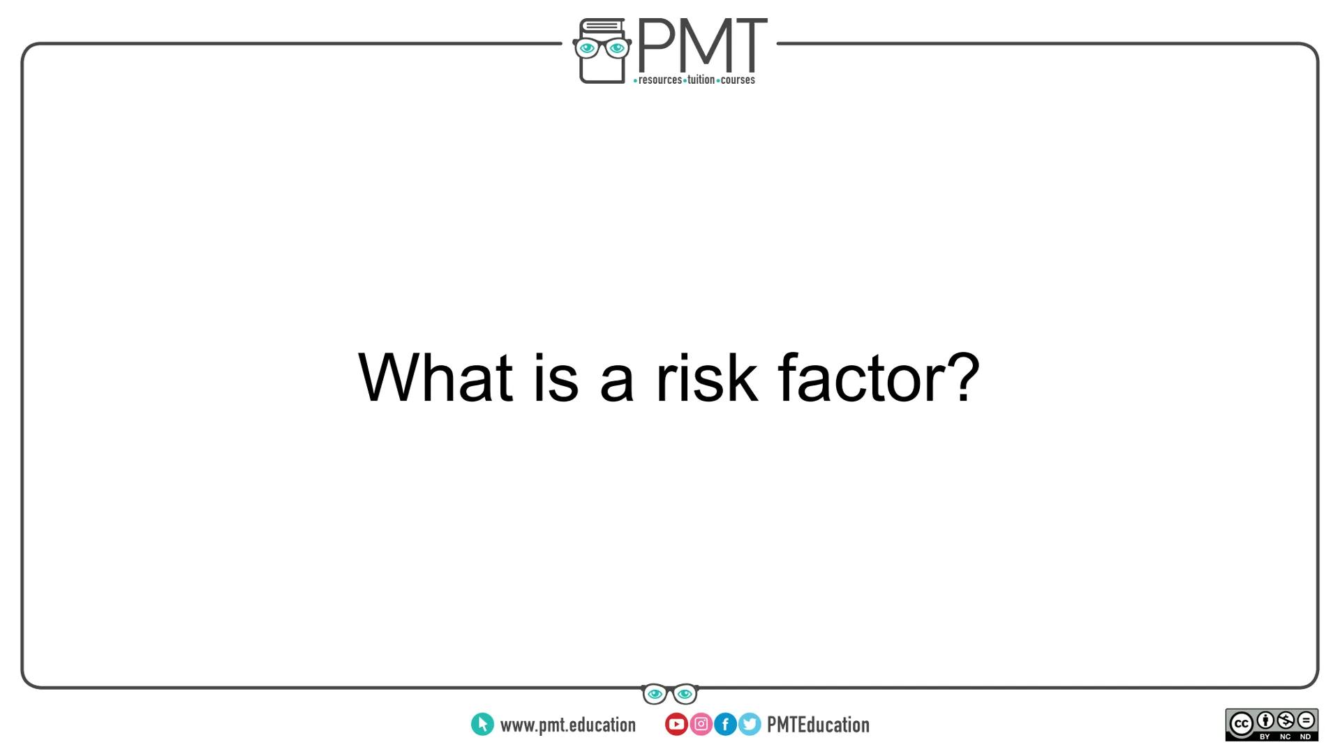 PMT
โซresources tuition-courses
# Edexcel Biology GCSE
## Topics 5.23 to 5.25 - Non-communicable
disease
### Flashcards
This work by PMT