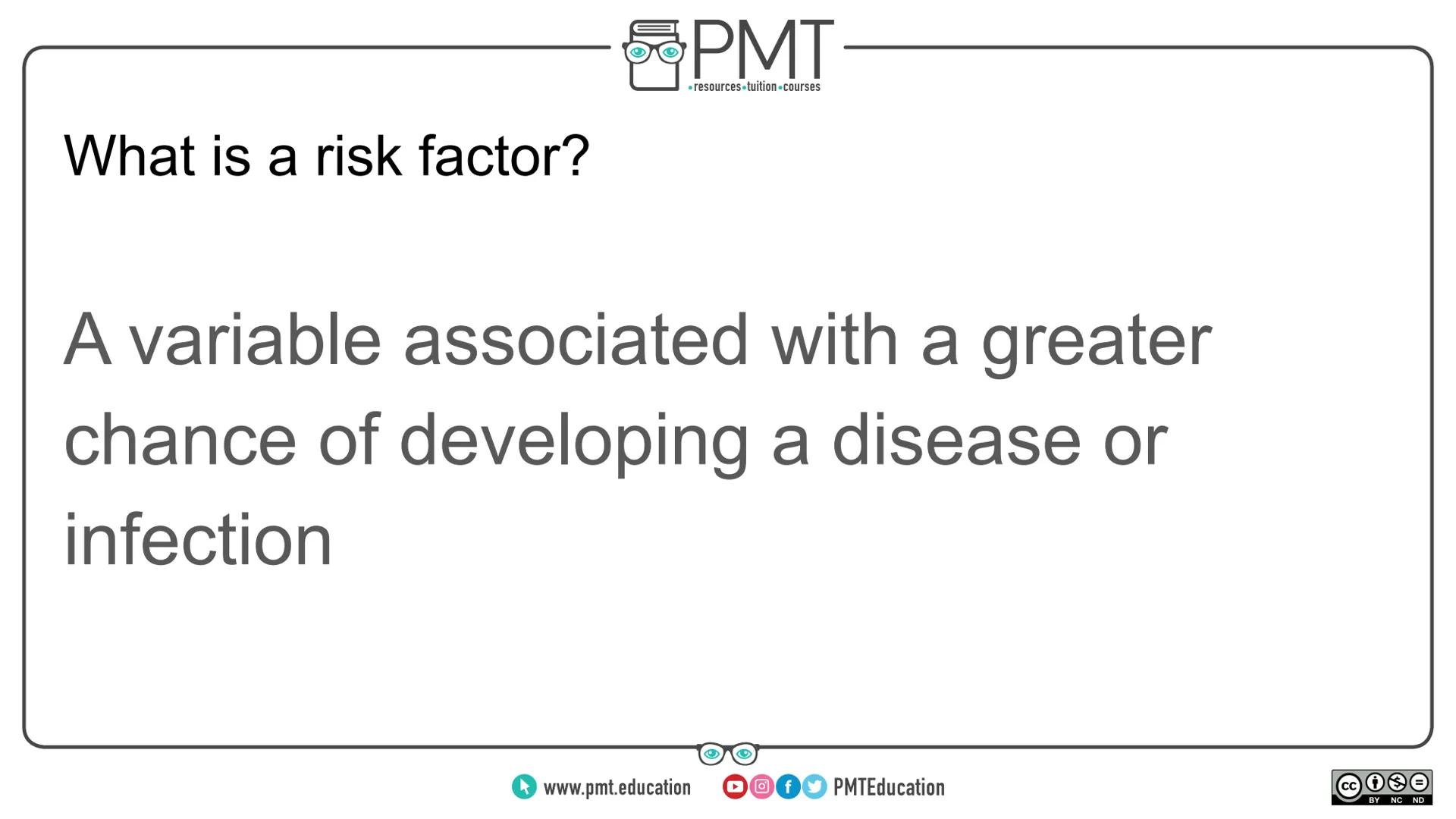 PMT
โซresources tuition-courses
# Edexcel Biology GCSE
## Topics 5.23 to 5.25 - Non-communicable
disease
### Flashcards
This work by PMT