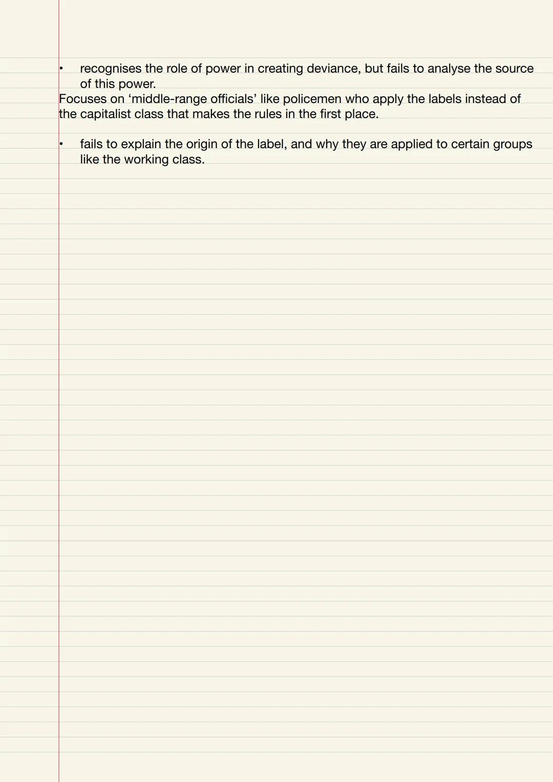 Interactionism/Labelling theory
the social construction of crime
Labelling theorists are interested in how and why certain acts come to be d