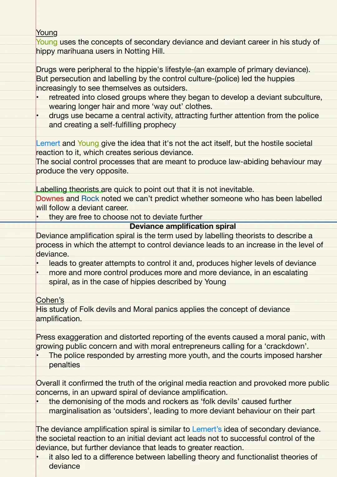 Interactionism/Labelling theory
the social construction of crime
Labelling theorists are interested in how and why certain acts come to be d