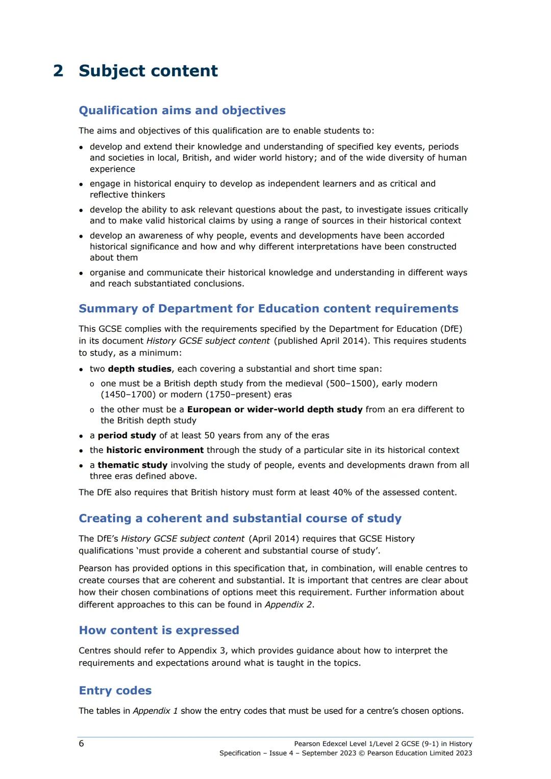 ? Pearson
Edexcel
GCSE (9-1)
History
Specification
Pearson Edexcel Level 1/Level 2 GCSE (9-1) in History (1H10)
First teaching from Septembe