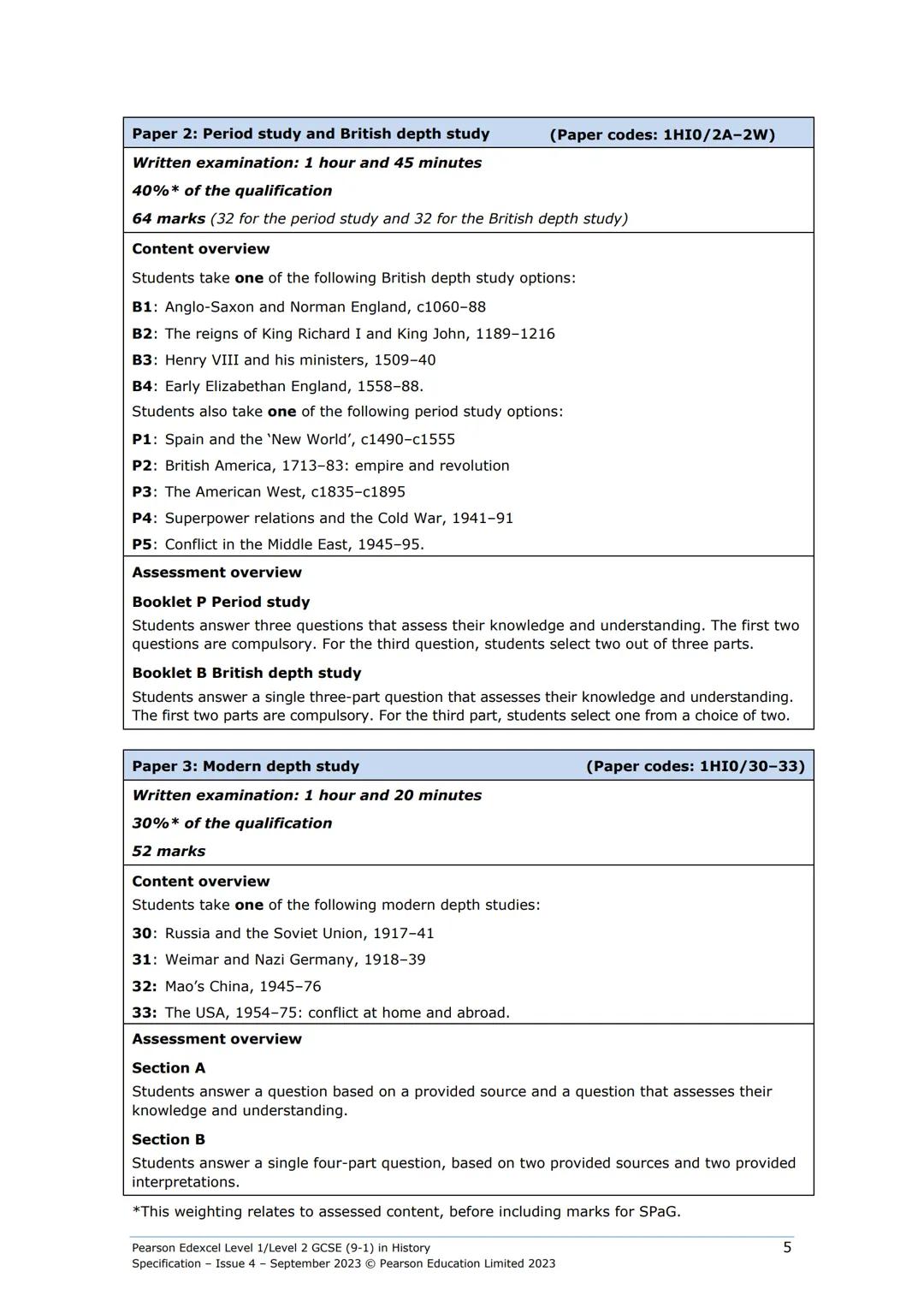 ? Pearson
Edexcel
GCSE (9-1)
History
Specification
Pearson Edexcel Level 1/Level 2 GCSE (9-1) in History (1H10)
First teaching from Septembe