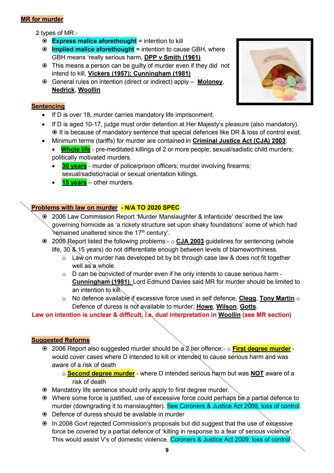 CONTENTS PAGE
Actus Reus
3
Mens Rea (MR)
5
Strict Liability
7
Murder
8
Attempts
10
Involuntary Manslaughter (IM)
12
Diminished Responsibilit