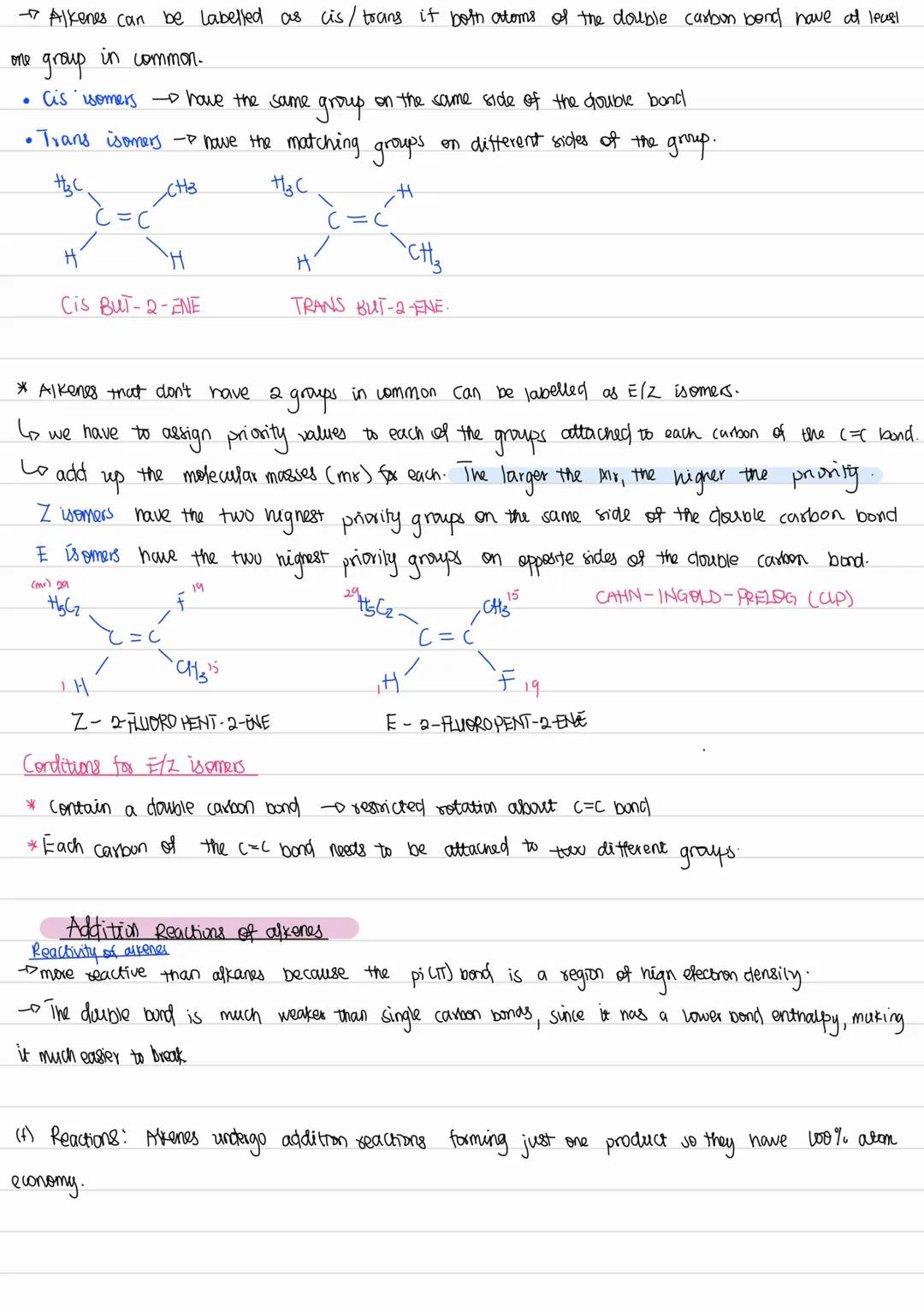 Module 4.3 ALKENES
Properties of alkenes General formula $C_nH_{2n}$.
Alkenes are unsaturated hydrocarbons contains a C=C bond
Has pi-bon