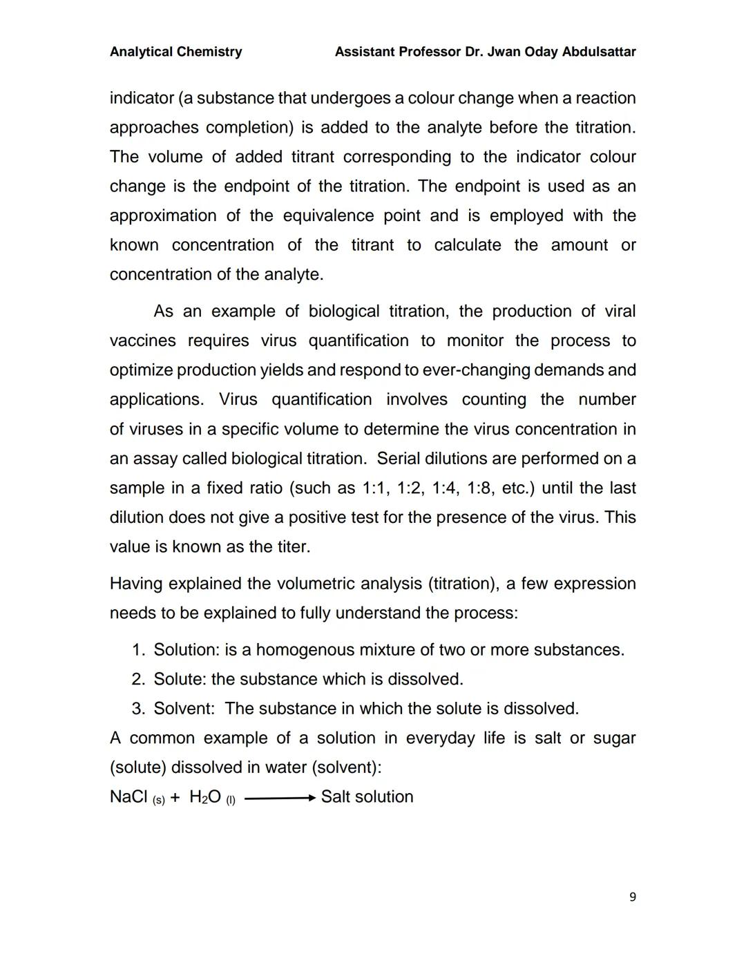 Analytical Chemistry
Assistant Professor Dr. Jwan Oday Abdulsattar
Analytical Chemistry
Written by Dr. Jwan Oday Abdulsattar
Mathematical pr