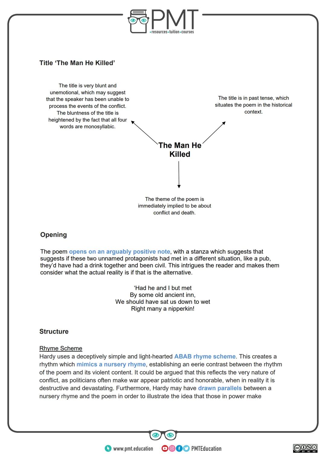 PMT
⚫resources tuition-courses
Edexcel English GCSE
Poetry: Conflict Collection
The Man He Killed
Thomas Hardy
All images from Wikipedia
Thi