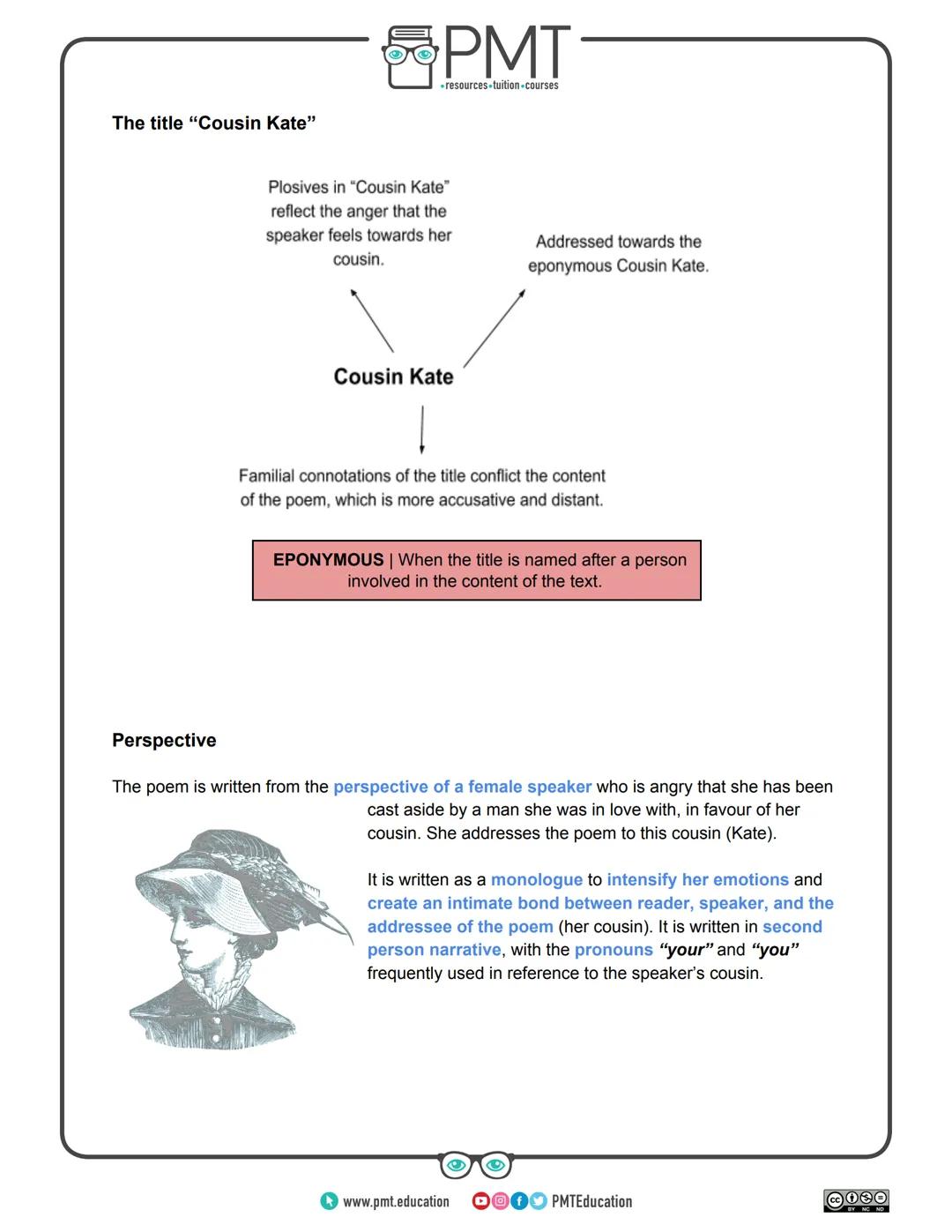 PMT
-resources-tuition-courses
Edexcel English GCSE
Poetry Collection: Conflict
Cousin Kate - Christina Rossetti
This work by PMT Educati