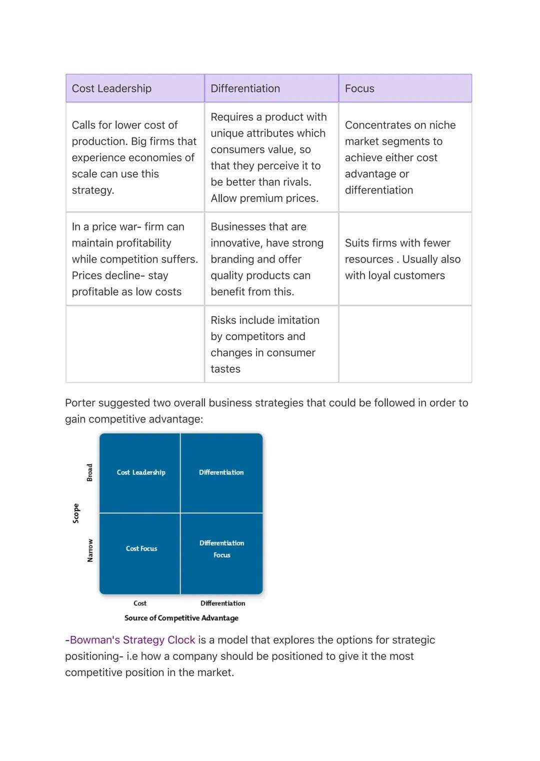 Chapter 8: Choosing strategic direction
Marketing strategies
-Strategic direction is the general path a business takes, based on its mission