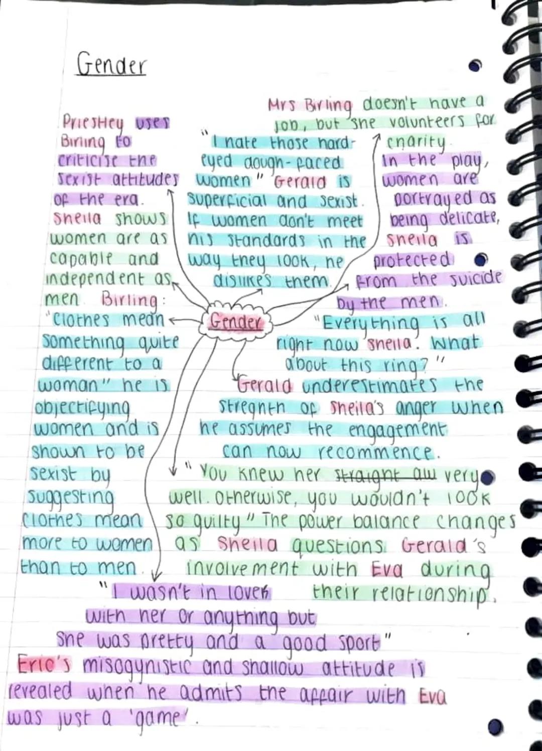 Class
Priestley wanted
to highlight the
inequality between
"As if a girl
of that sort
would ever
"just a knighthood
Mr Birling values
manner