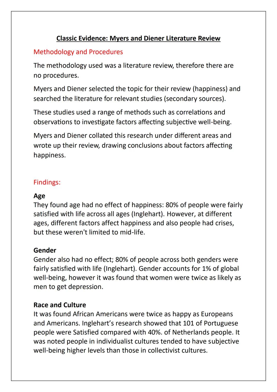 AS Psychology:
Positive Approach
Notes # Assumptions
Assumption 1: Acknowledgement of Free Will
Most other approaches take a determinist