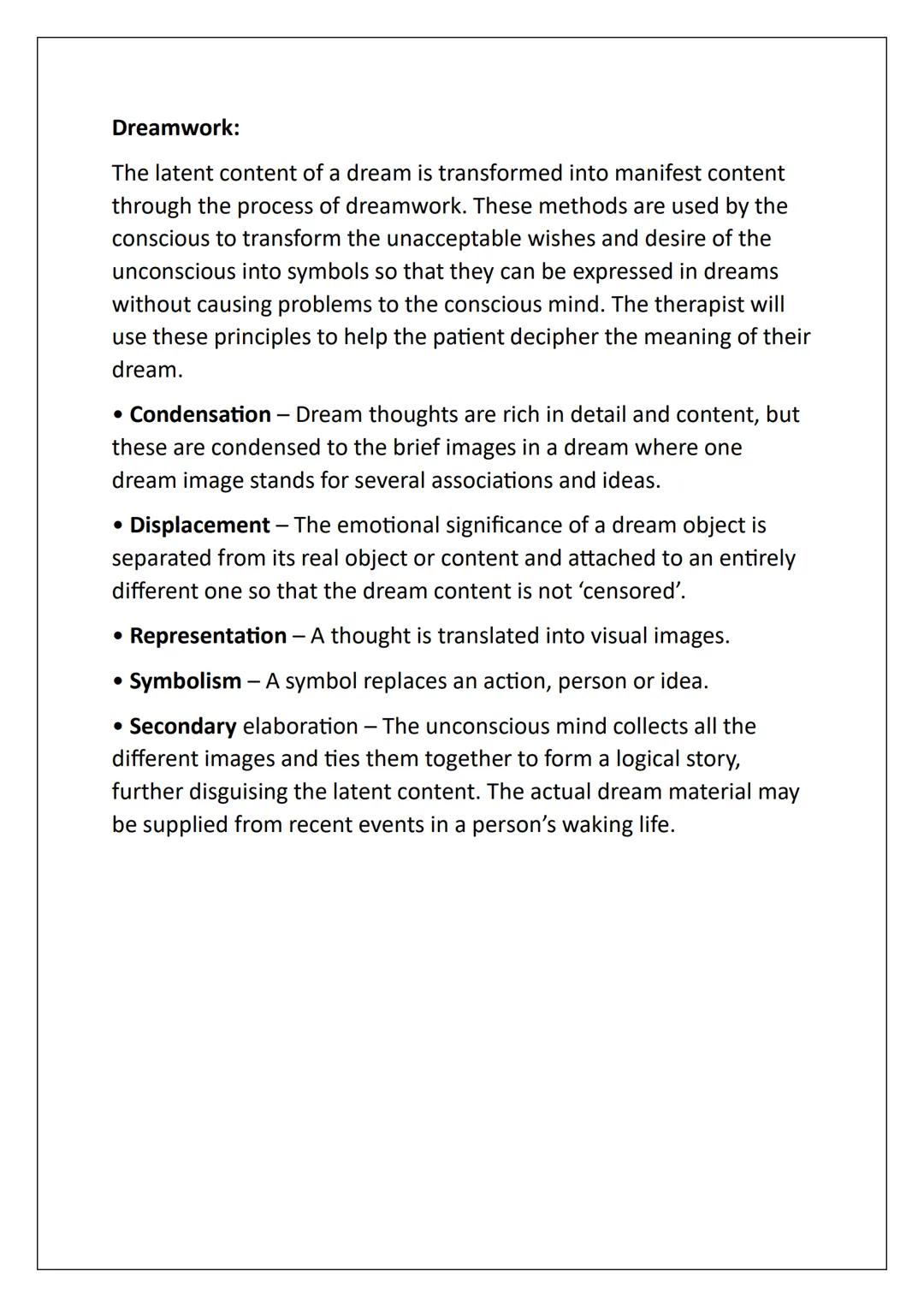 AS Psychology:
Psychodynamic Approach
Notes Assumptions
Assumption 1: The influence of childhood experiences
Freud believed that experience