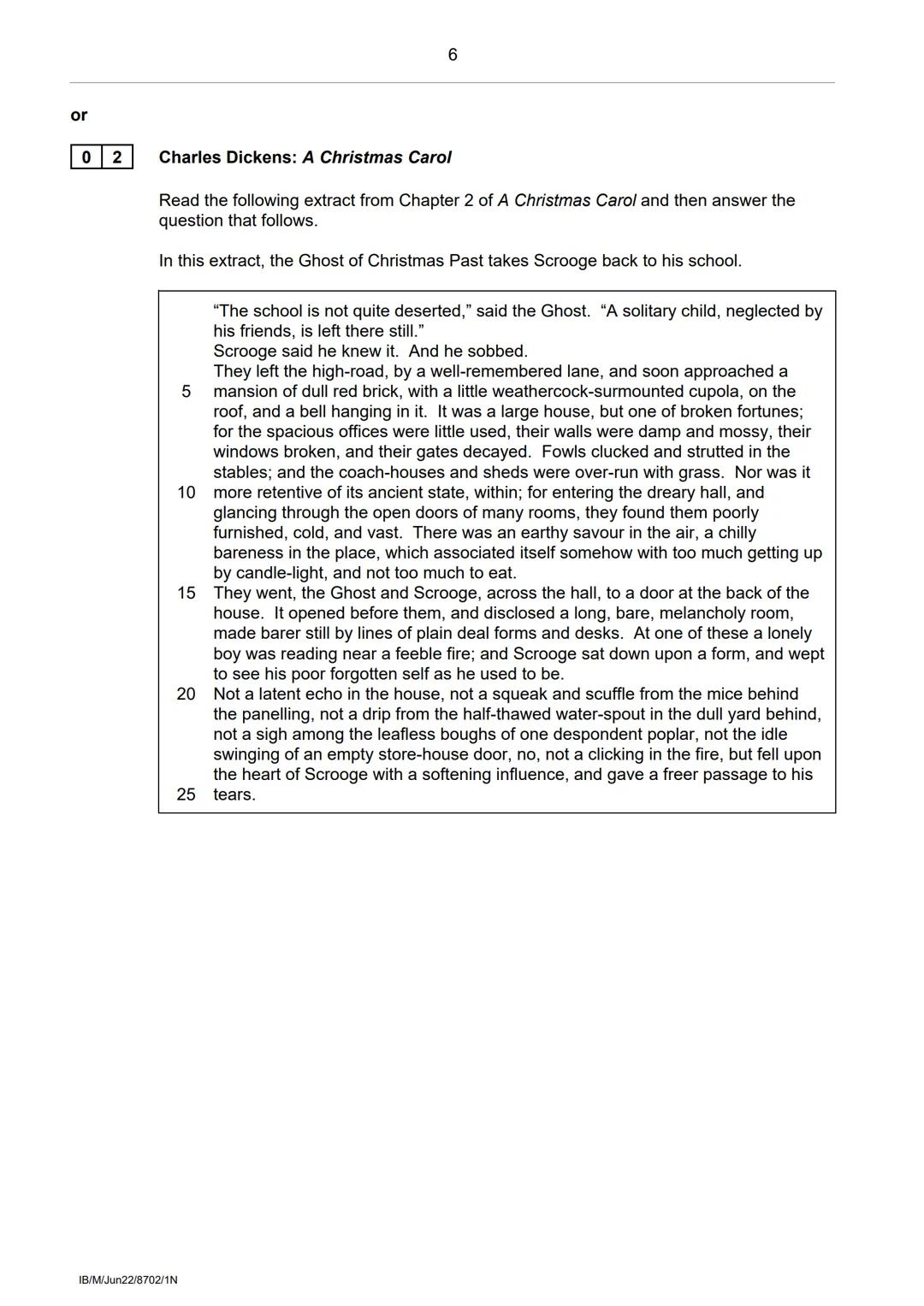 AQA
GCSE
ENGLISH LITERATURE
Paper 1N 19th-century novel
Time allowed: 50 minutes
Materials
For this paper you must have:
⚫an AQA 12-page ans
