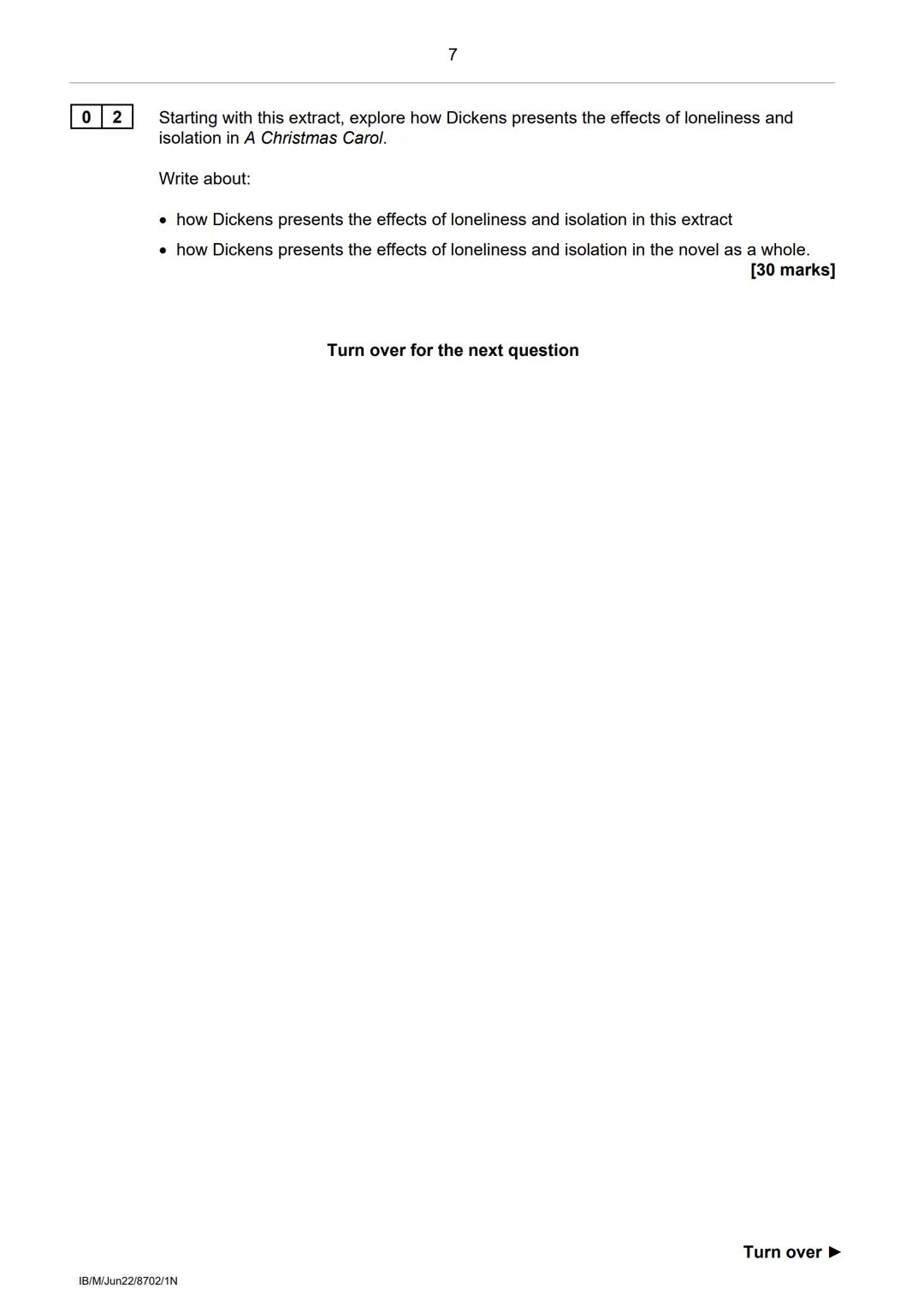 AQA
GCSE
ENGLISH LITERATURE
Paper 1N 19th-century novel
Time allowed: 50 minutes
Materials
For this paper you must have:
⚫an AQA 12-page ans