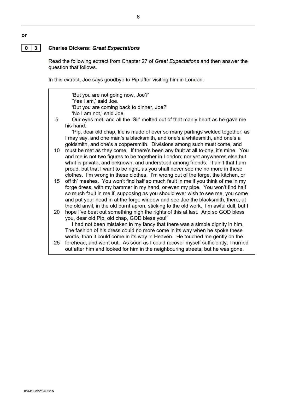 AQA
GCSE
ENGLISH LITERATURE
Paper 1N 19th-century novel
Time allowed: 50 minutes
Materials
For this paper you must have:
⚫an AQA 12-page ans