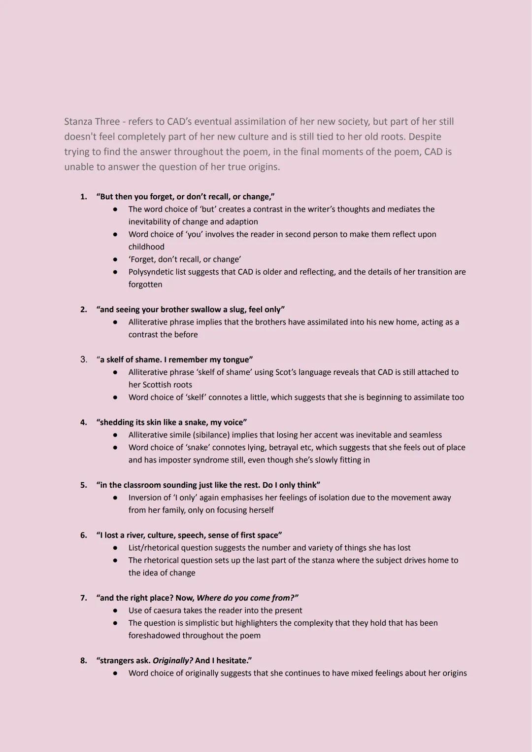 Carol Ann Duffy Poetry - Higher English TA Originally
Poetic Structure
The poem 'Originally' by Carol Ann Duffy has a regular 3 stanza, 8-li