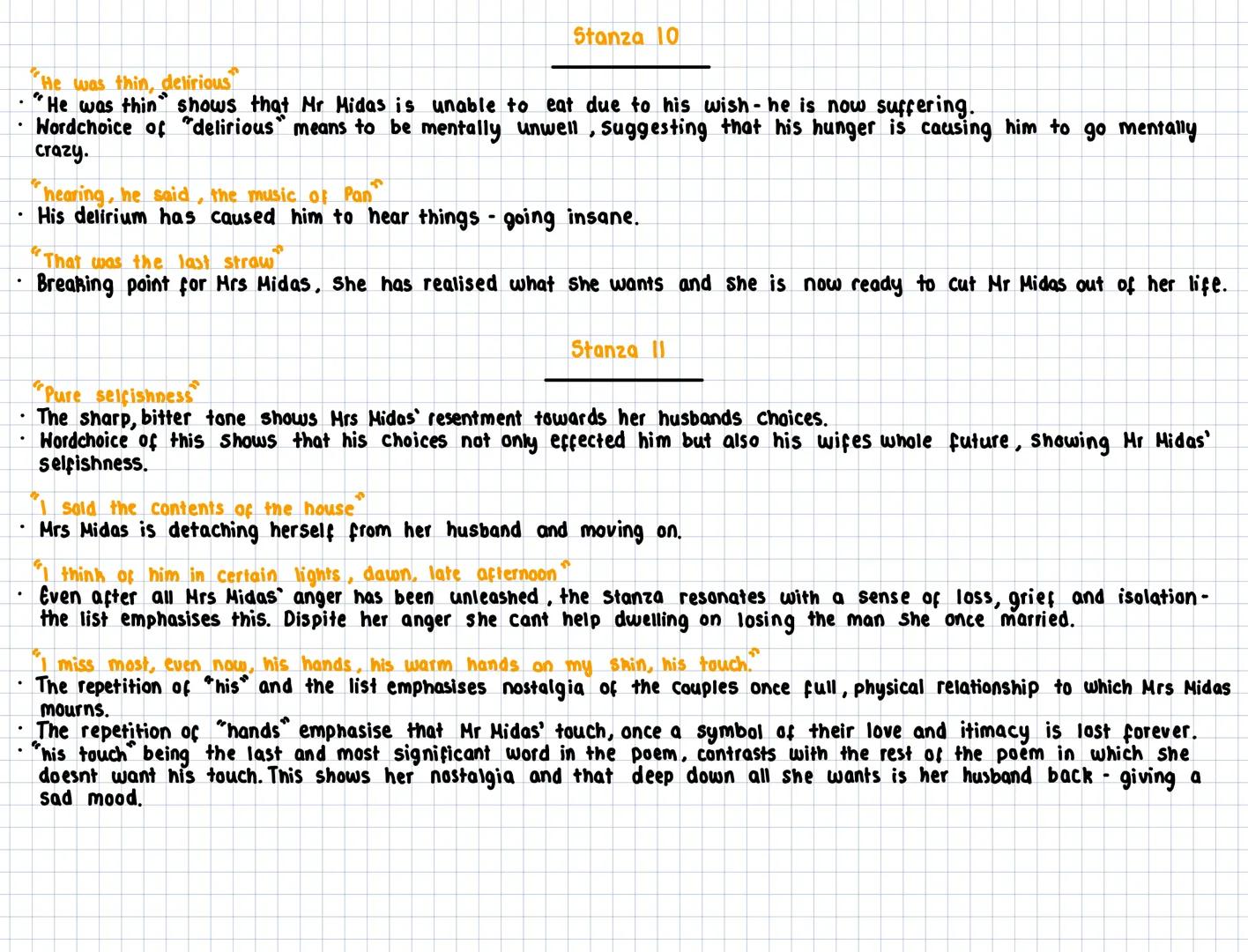 Mrs Midas
Carol ann Duffy
It was late September .I'd just poured a glass of wine, begun
to unwind, while the vegetables cooked. The kitchen