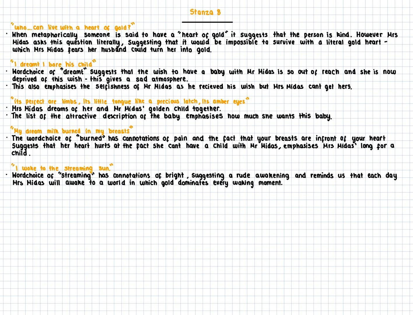 Mrs Midas
Carol ann Duffy
It was late September .I'd just poured a glass of wine, begun
to unwind, while the vegetables cooked. The kitchen