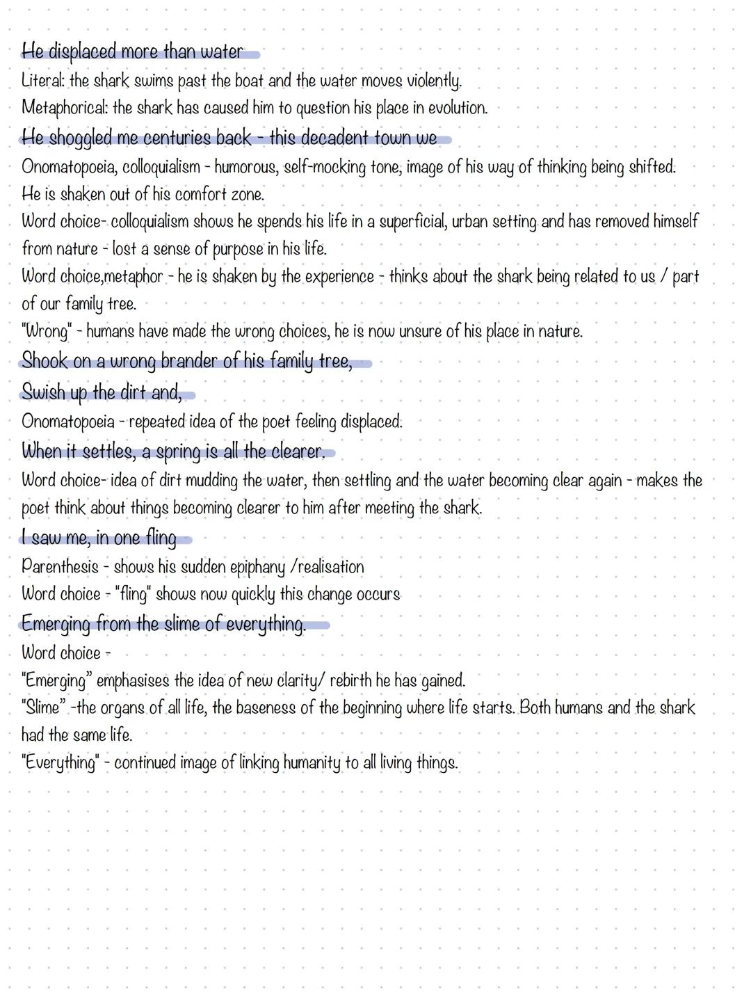Basking Shark
Themes:
Isolation, evolution, nature, distrust nature of humanity, doubt /uncertainty.
Tone:
Rhythmic structure adds a light-h