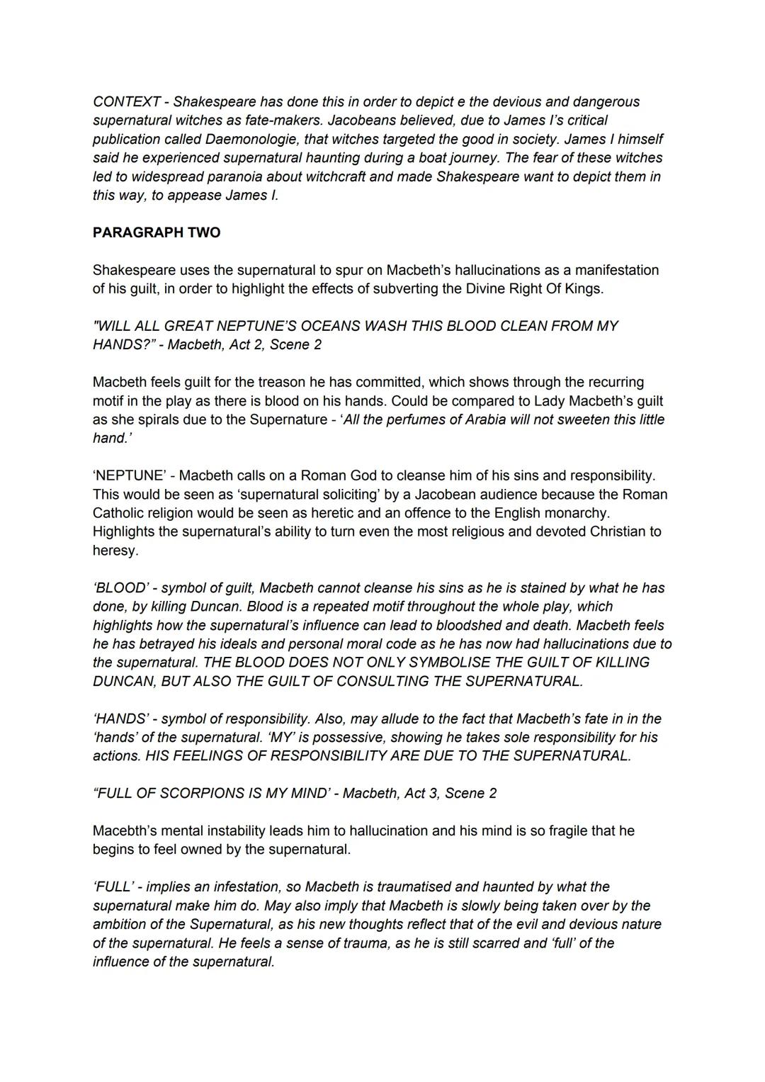How does Shakespeare present the supernatural in Macbeth?
INTRO
- Tragedy, written in the Jacobean era
- The witches' use their supernatura