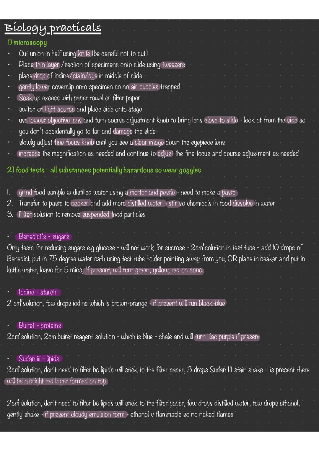 AQA Biology required practicals paper 1