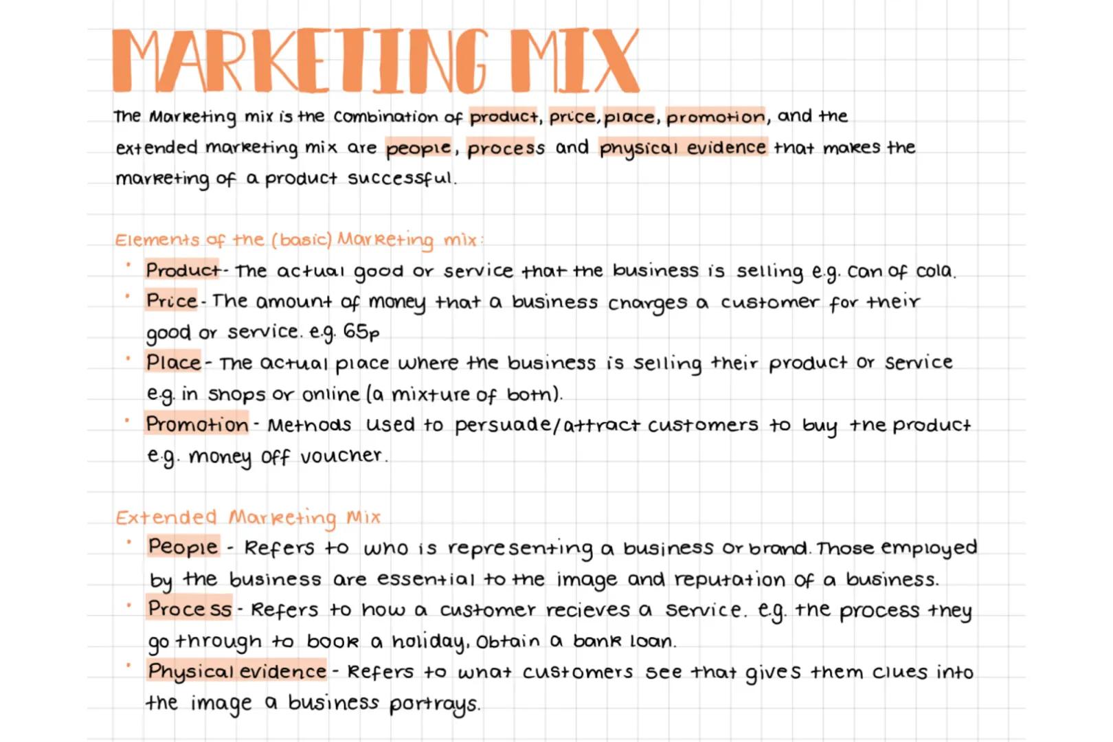 MARKETING MIX
The Marketing mix is the combination of product, price, place, promotion, and the
extended marketing mix are people, process a