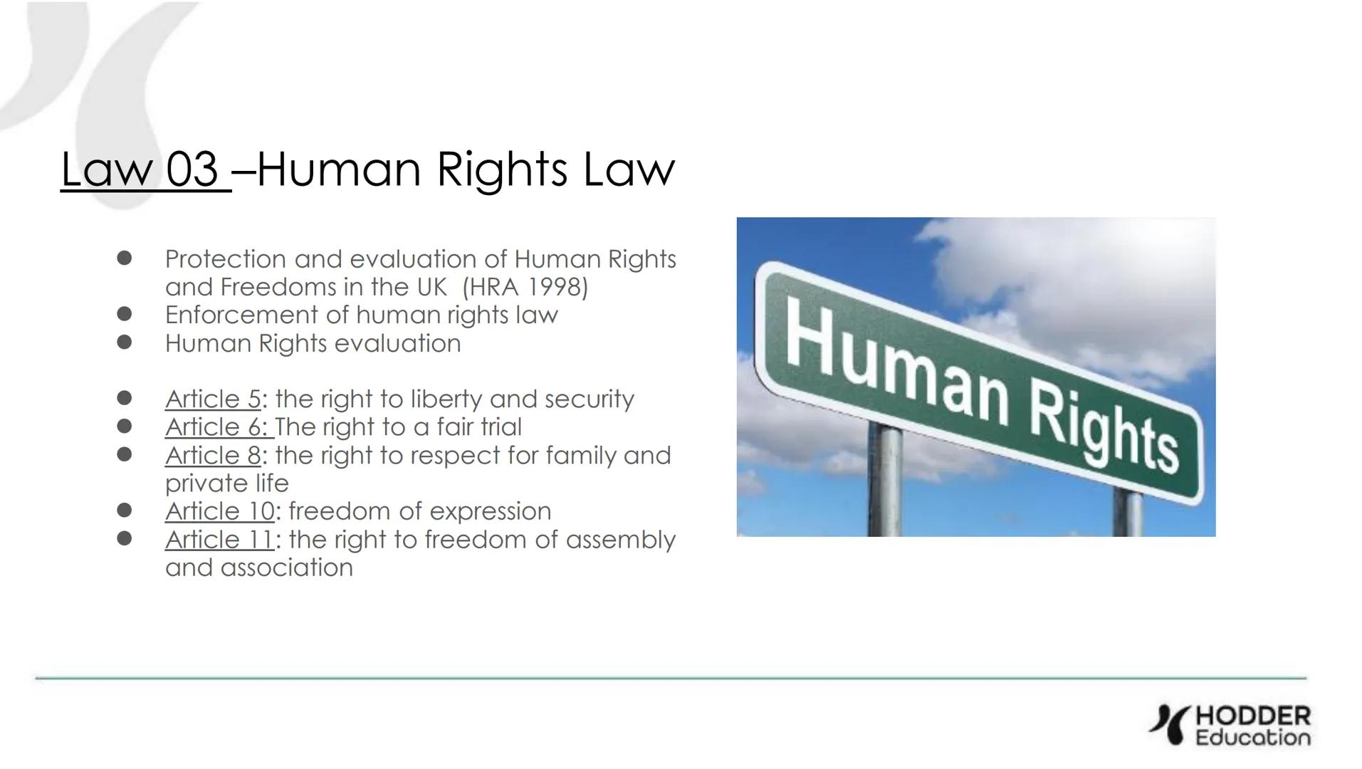 OVERVIEW of Paper 3 (Human Rights)
• The focus of the Paper is on Human Rights,
but you also need knowledge of UK laws
around privacy, demon