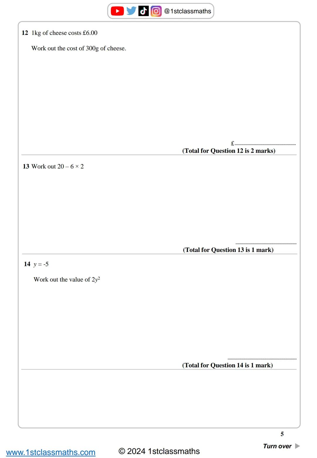Video Solutions
1st
st Class
Maths
PRACTICE PAPER FOR
量
Edexcel Paper 1F
(June 2024)
SCAN ME
▬▬▬▬▬▬▬▬▬▬▬▬▬▬
Disclaimer
▬▬▬▬▬▬▬▬▬▬▬▬▬▬▬
This