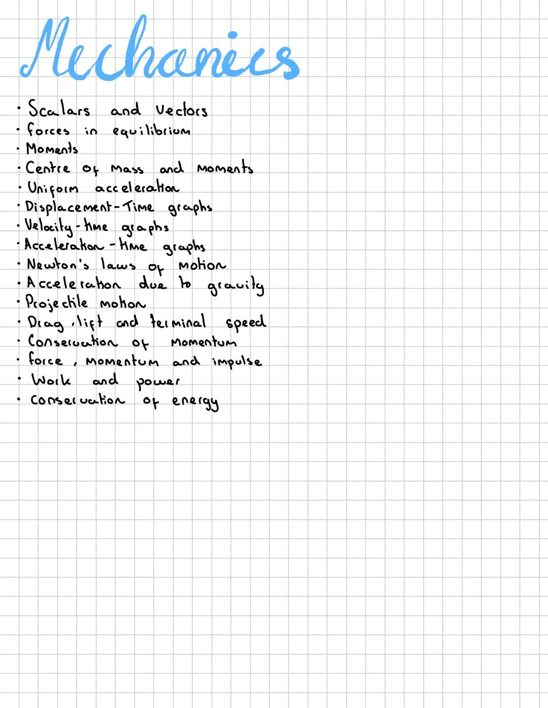 Mechanics - ALevel Physics