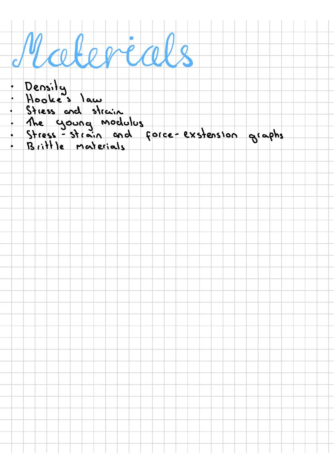 Materials - ALevel physics