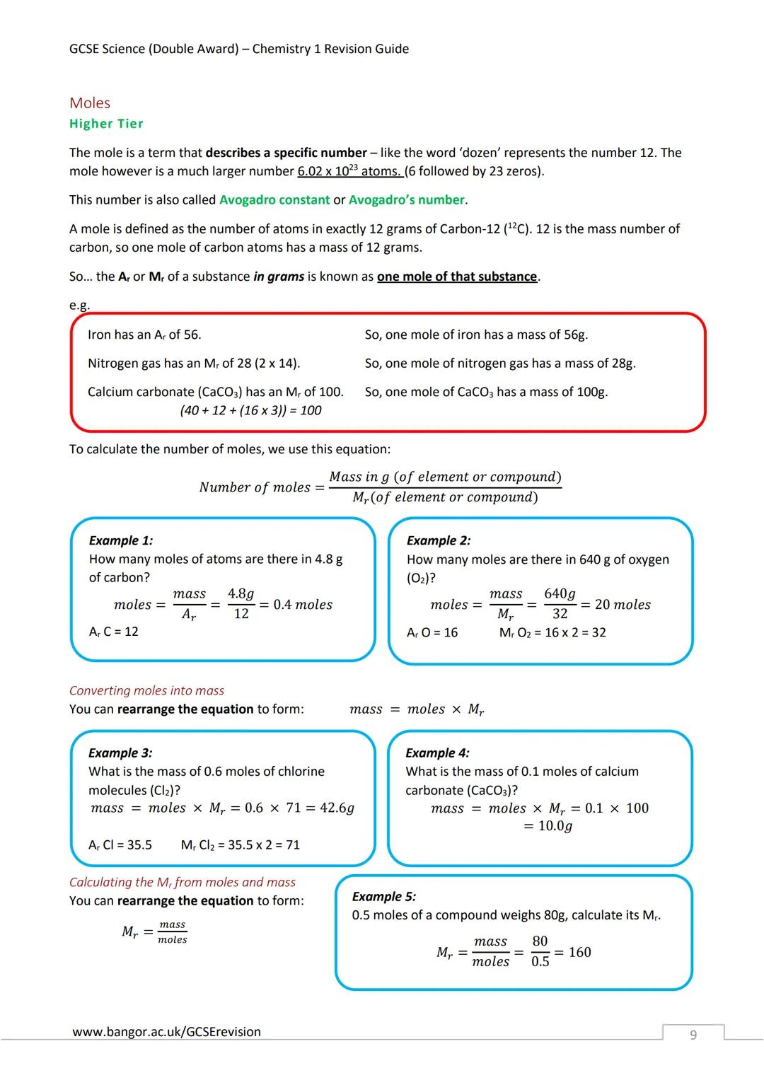 GCSE Science (Double Award) - Chemistry 1 Revision Guide
Contents
Contents
1
Group 7 The Halogens
Identifying hydrogen gas
Identifying lons
