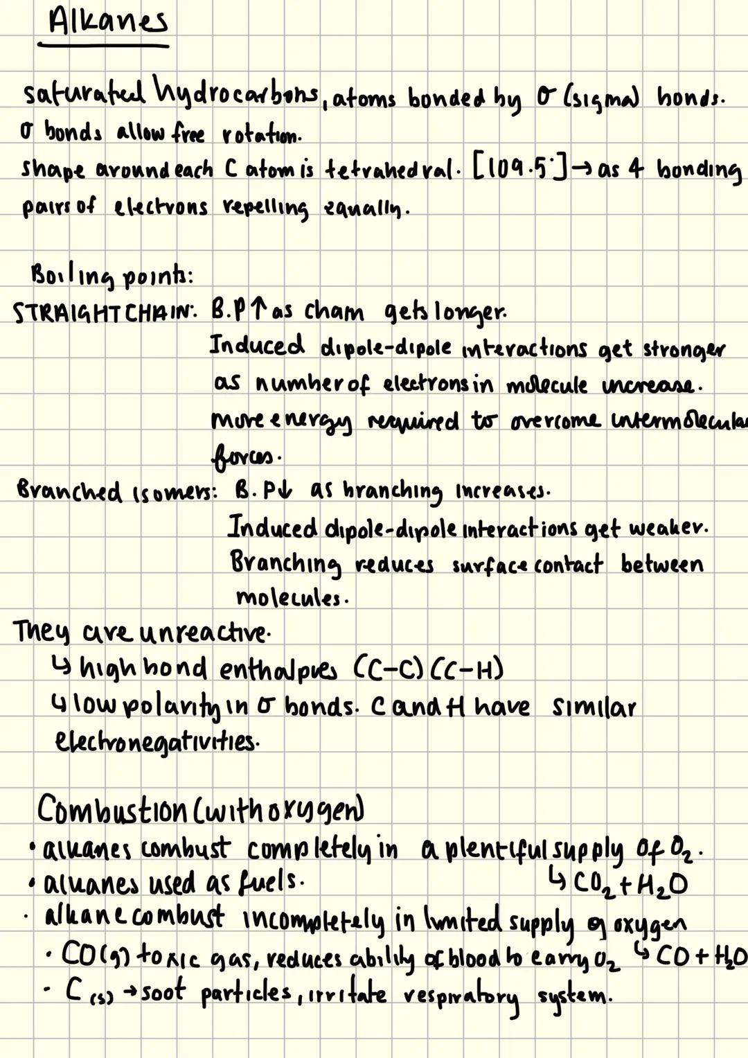 Module 4
OCR Chemistry Modulet Revision
Key Terms:
hydrocarbon: compound consisting only of hydrogen
and carbon.
saturated: Only single-sing