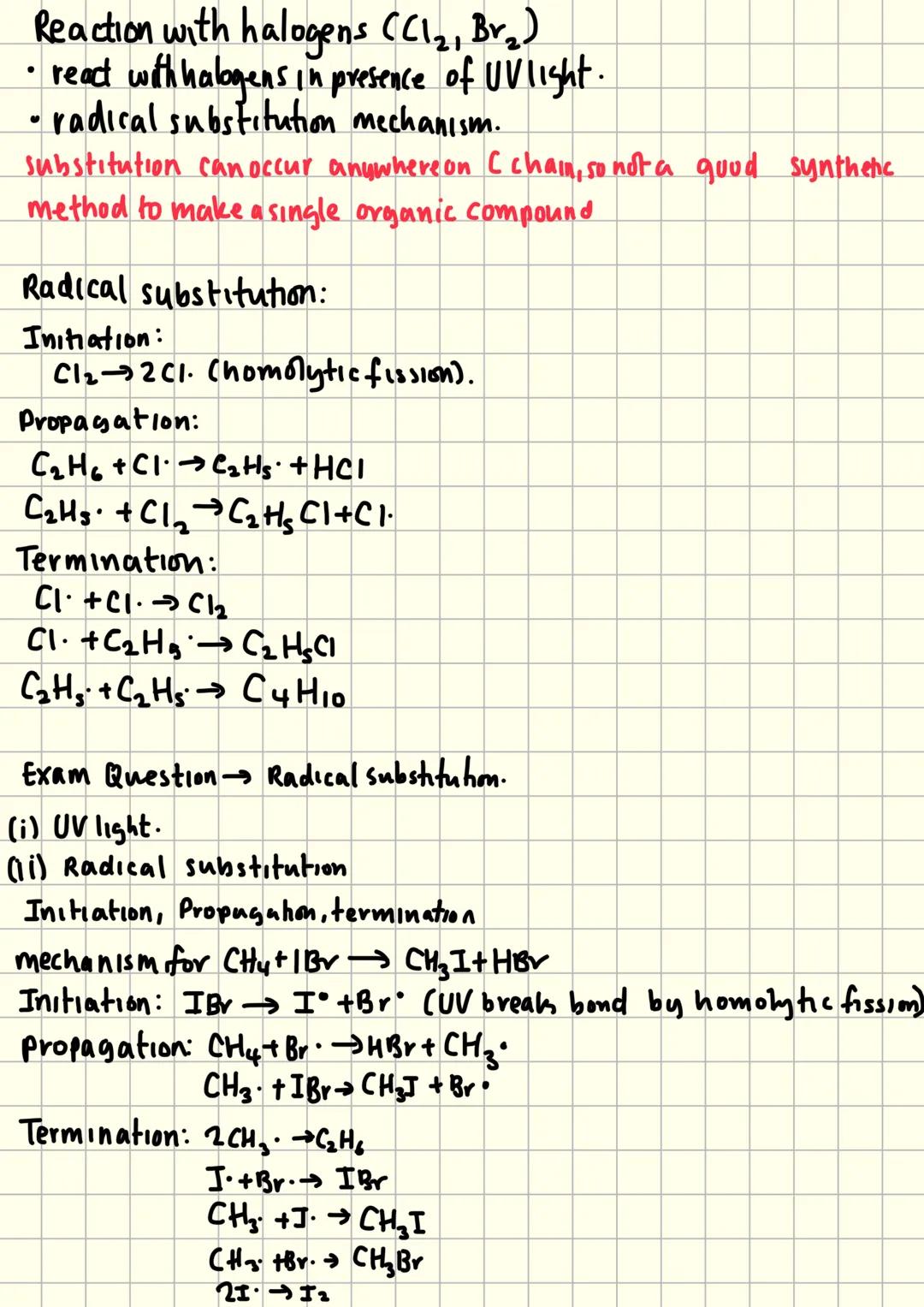 Module 4
OCR Chemistry Modulet Revision
Key Terms:
hydrocarbon: compound consisting only of hydrogen
and carbon.
saturated: Only single-sing