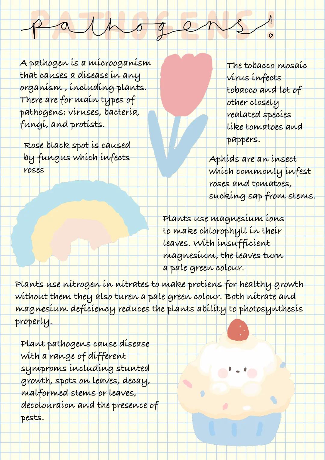 # pathogens!
A pathogen is a microoganism
that causes a disease in any
organism, including plants.
There are for main types of
pathogens: v
