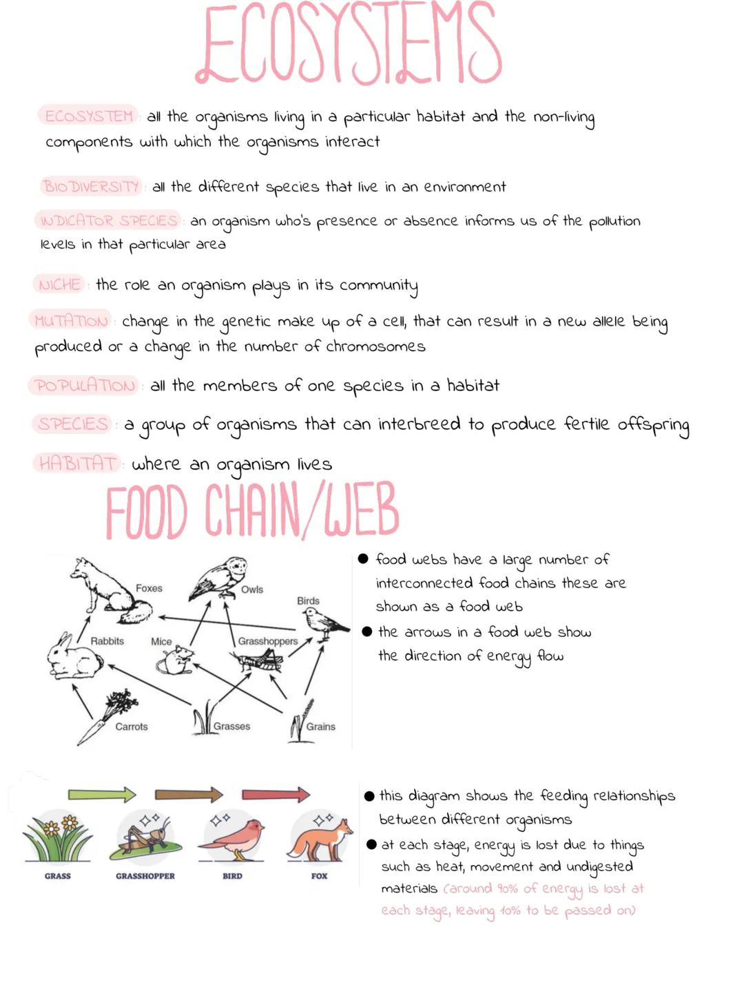 ECOSYSTEMS
ECOSYSTEM: all the organisms living in a particular habitat and the non-living
components with which the organisms interact
BIODI