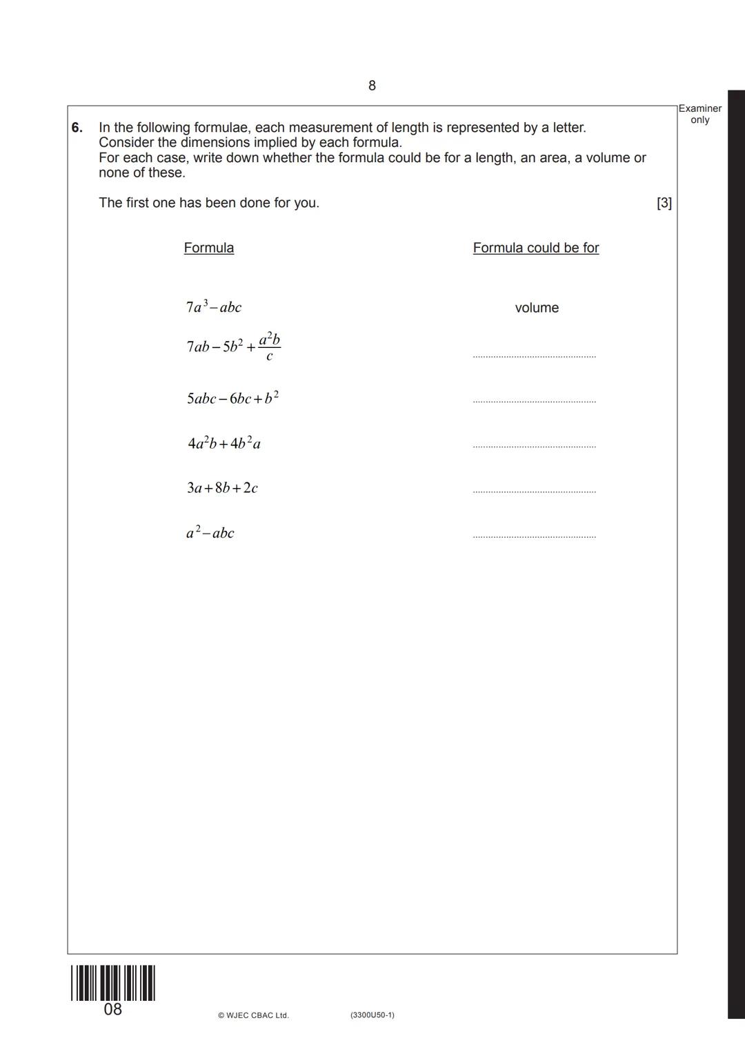 Surname
First name(s)
GCSE
wjec
свас
3300U50-1
Centre
Number
A22-3300U50-1
MONDAY, 14 NOVEMBER 2022 - MORNING
MATHEMATICS
UNIT 1: NON-